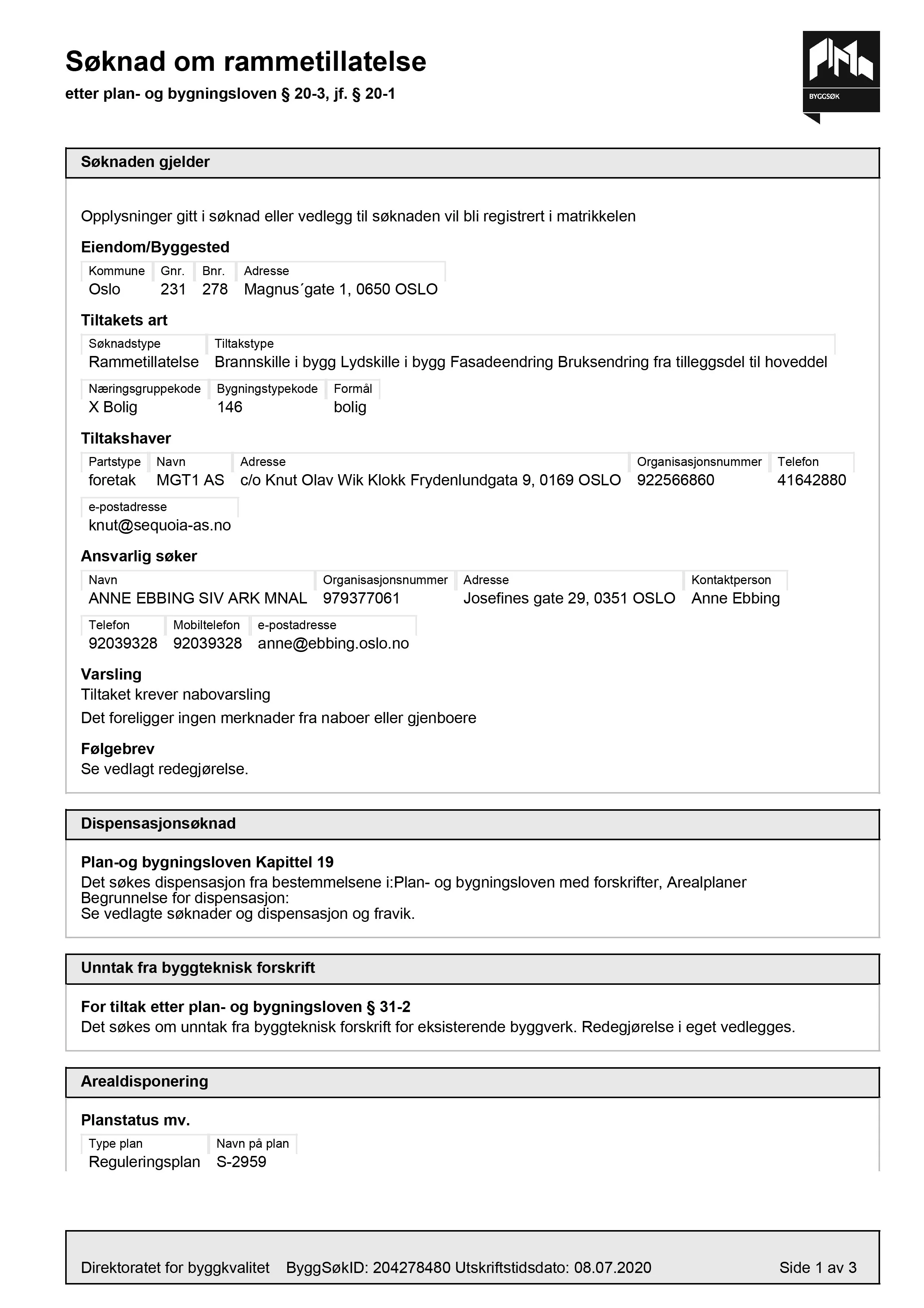 Søknad om rammetillatelse