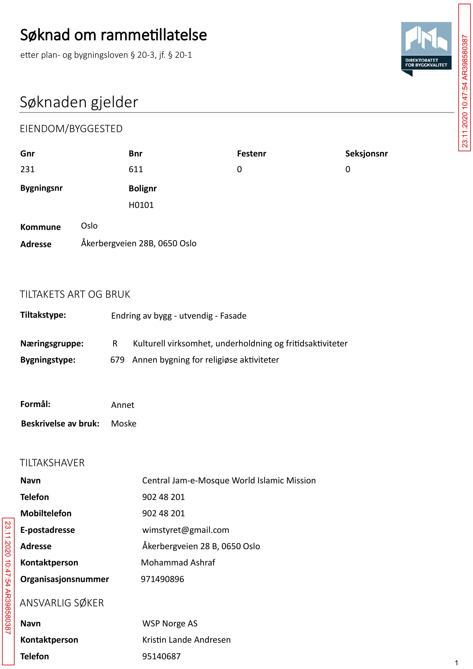 Søknad om rammetillatelse