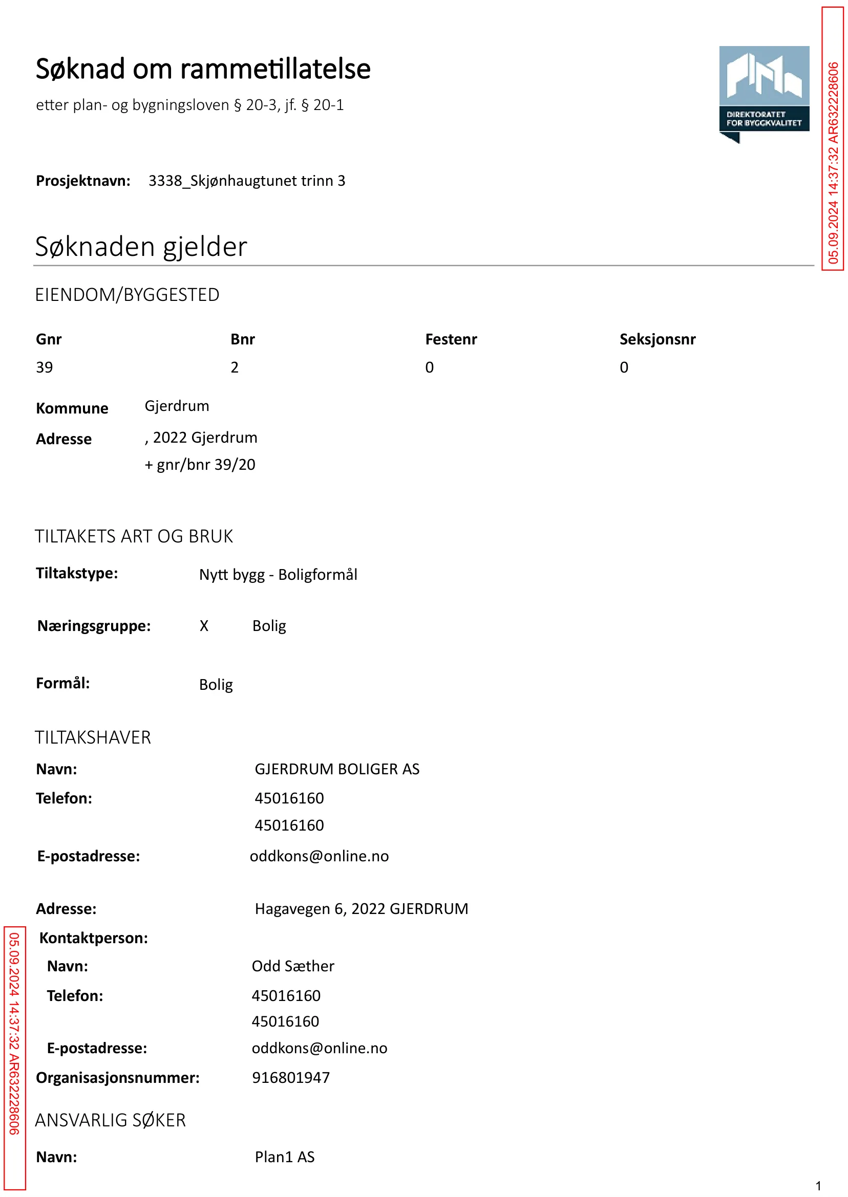 Søknad om rammetillatelse