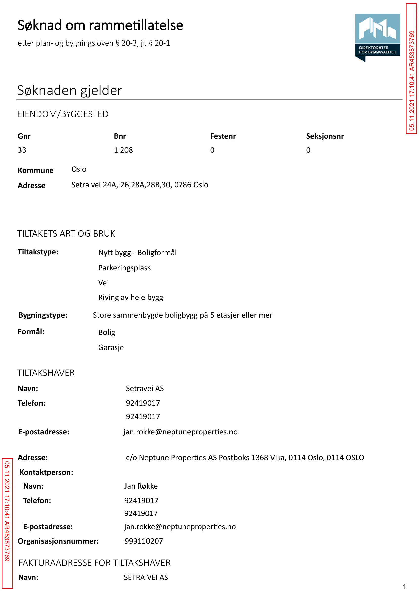 Søknad om rammetillatelse