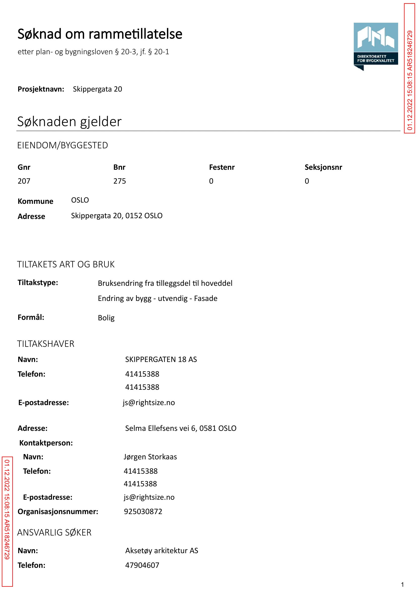 Søknad om rammetillatelse
