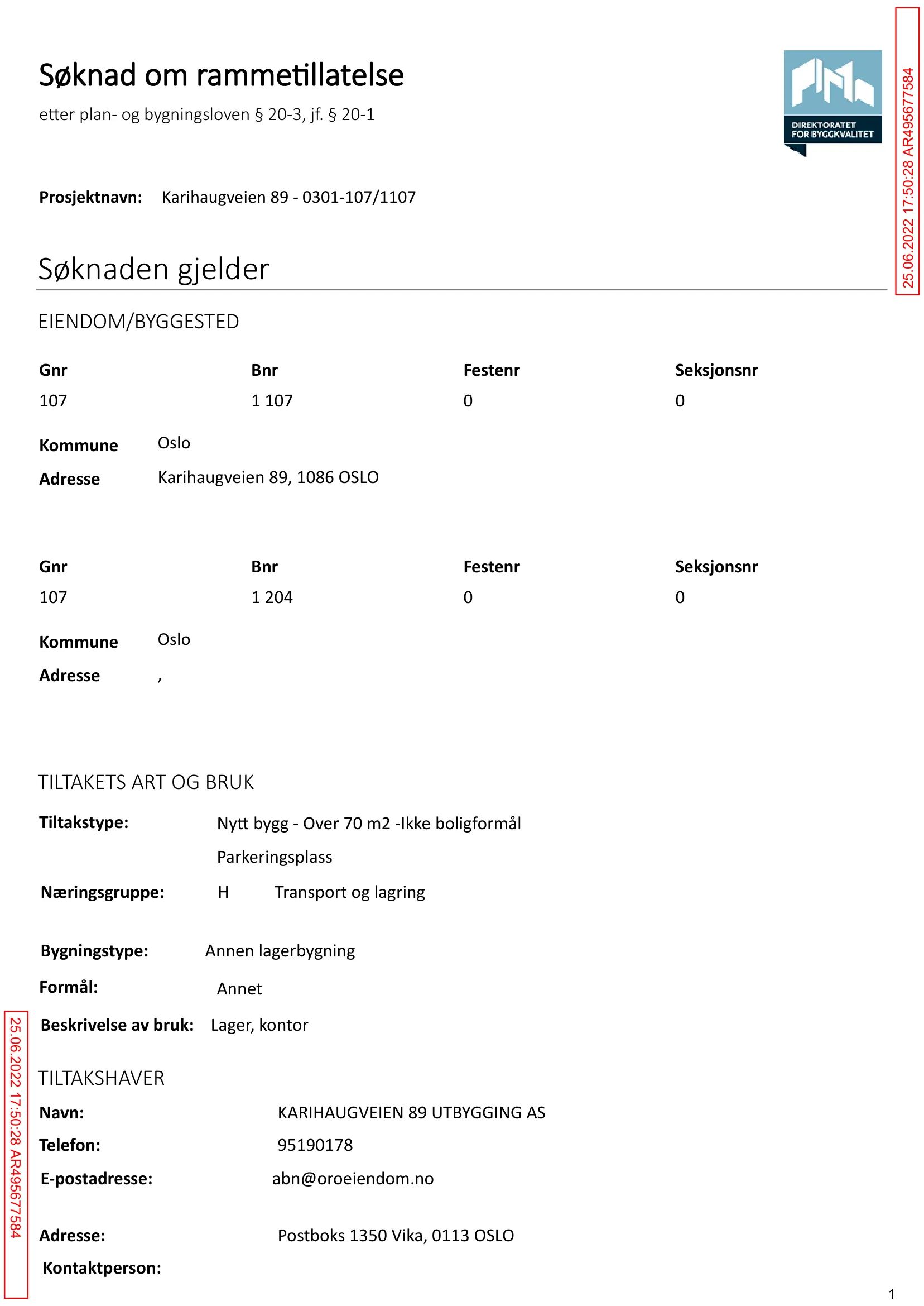 Søknad om rammetillatelse
