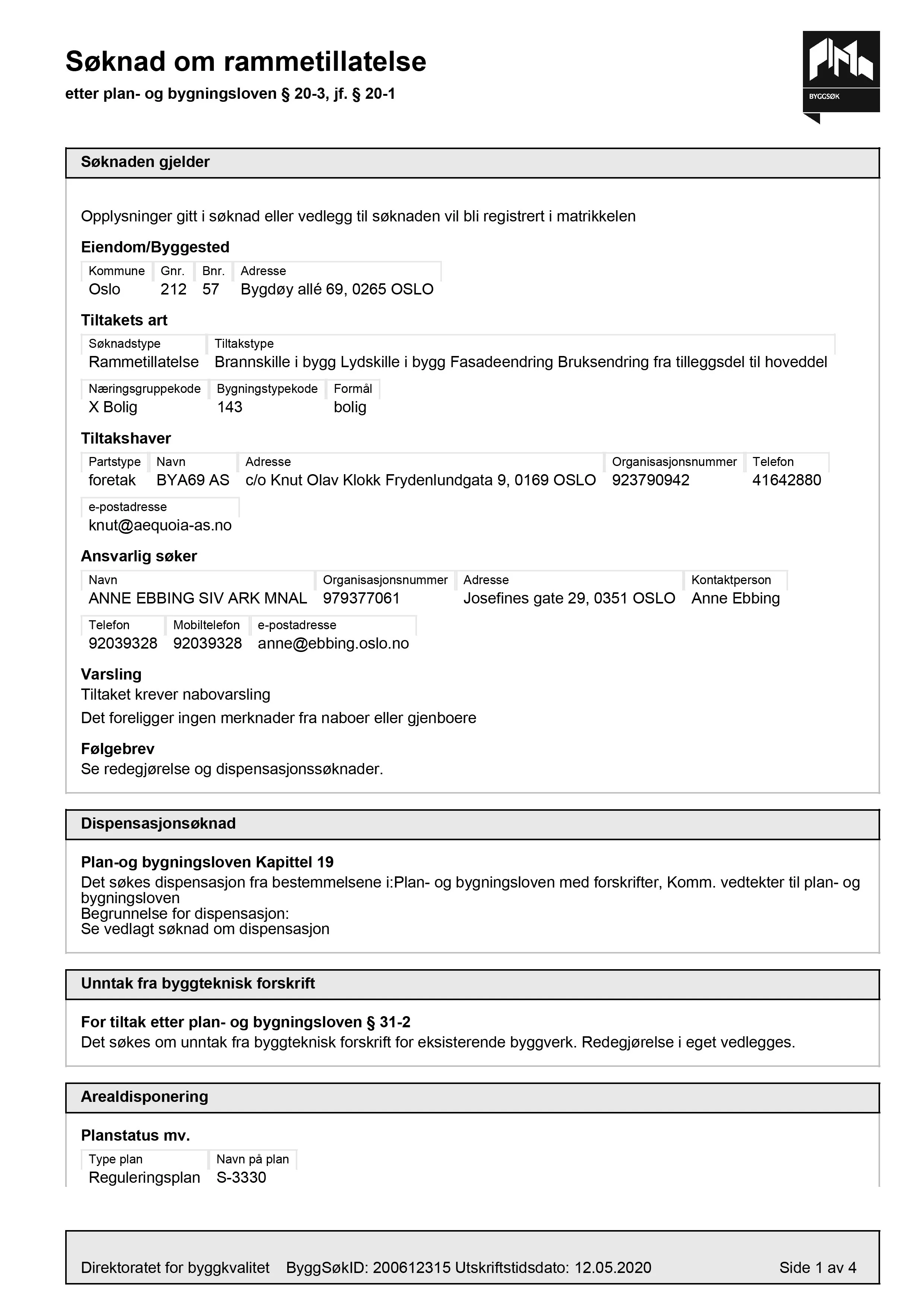 Søknad om rammetillatelse