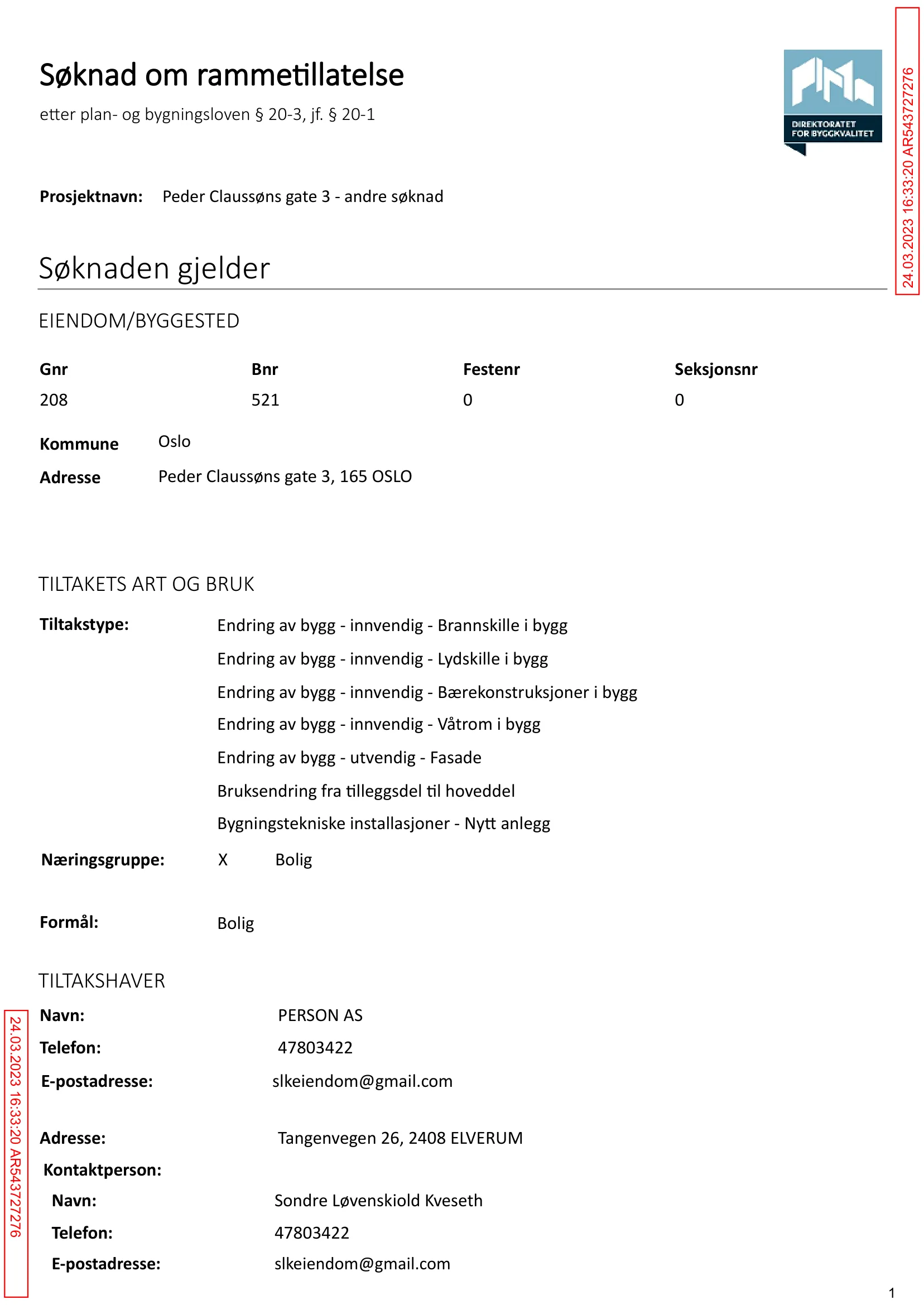 Søknad om rammetillatelse