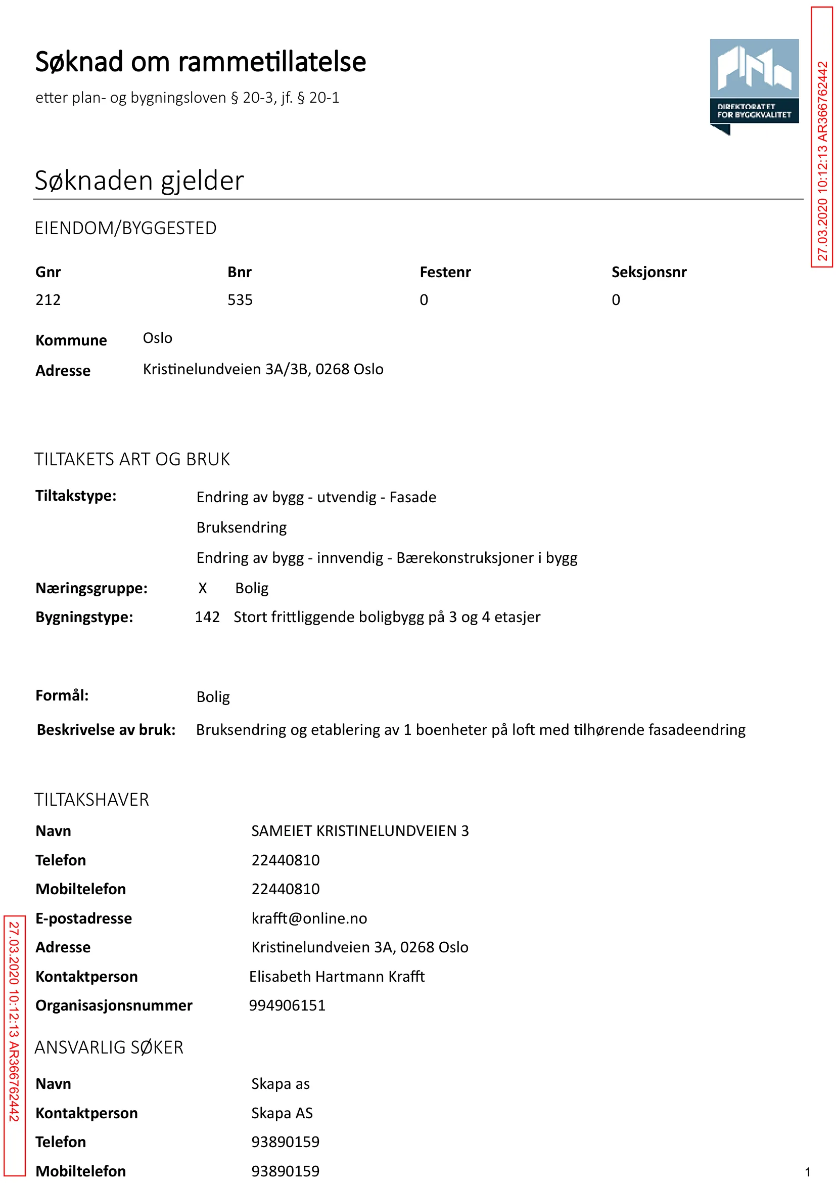 Søknad om rammetillatelse