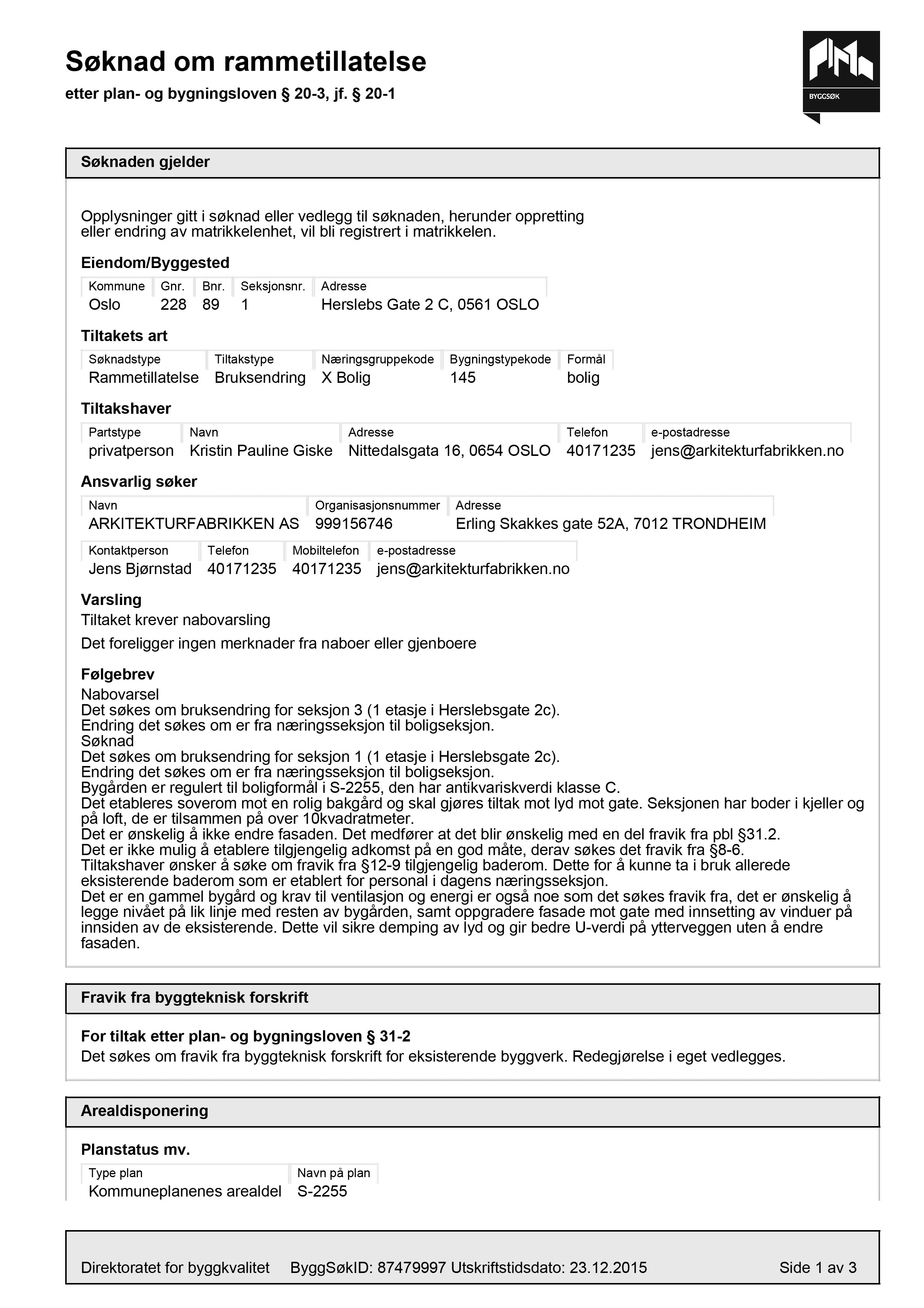 Søknad om rammetillatelse