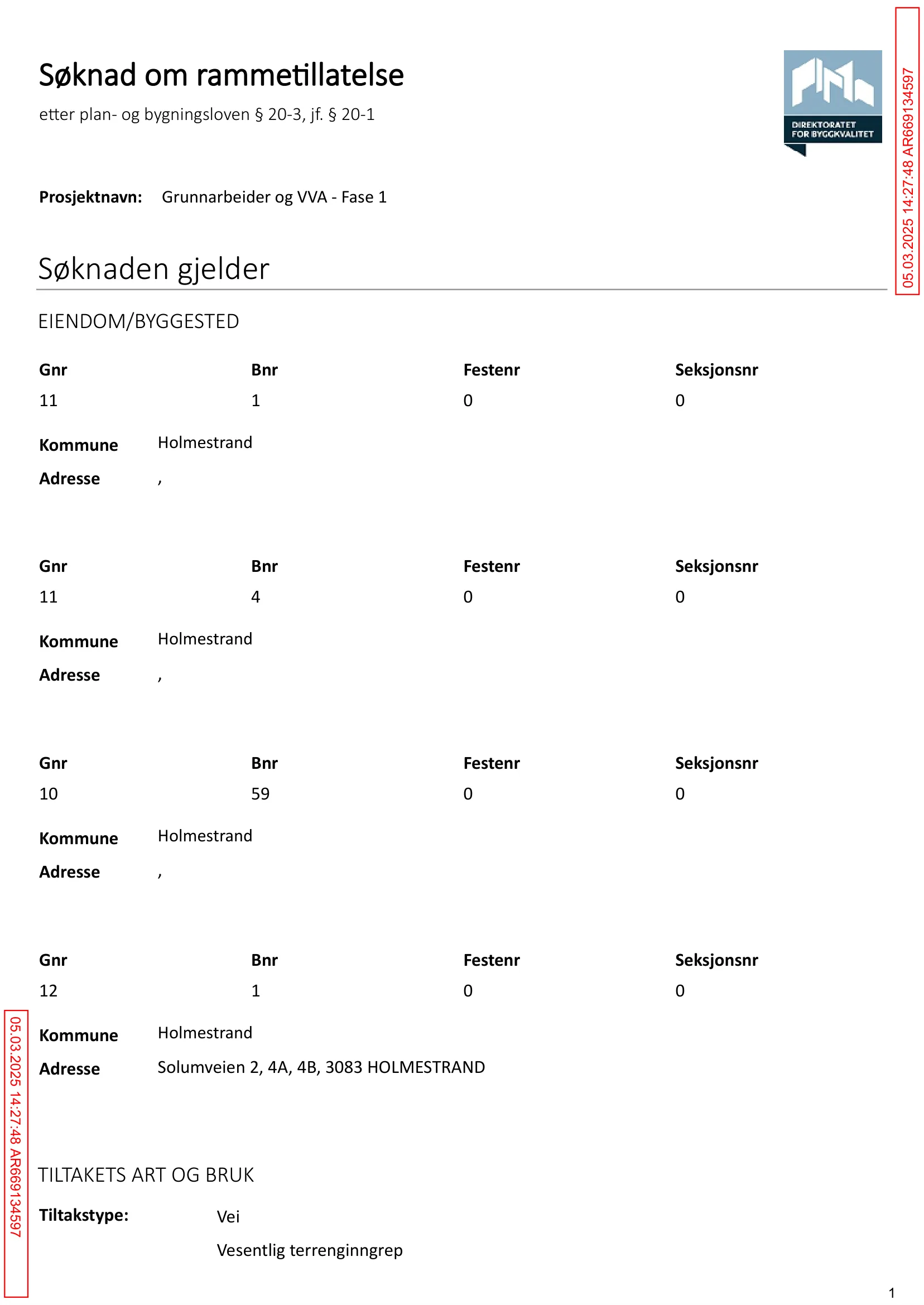 Søknad om rammetillatelse