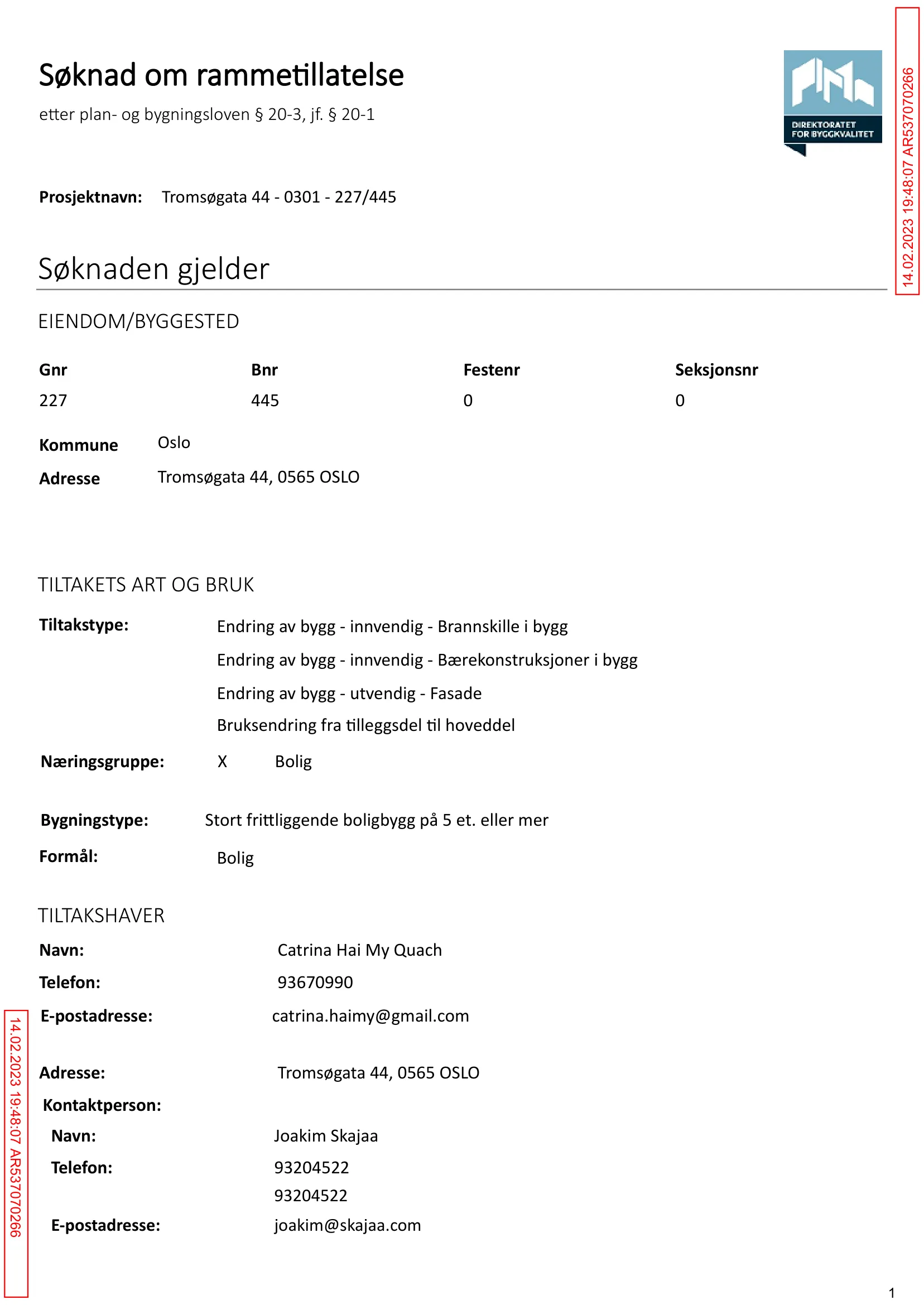 Søknad om rammetillatelse