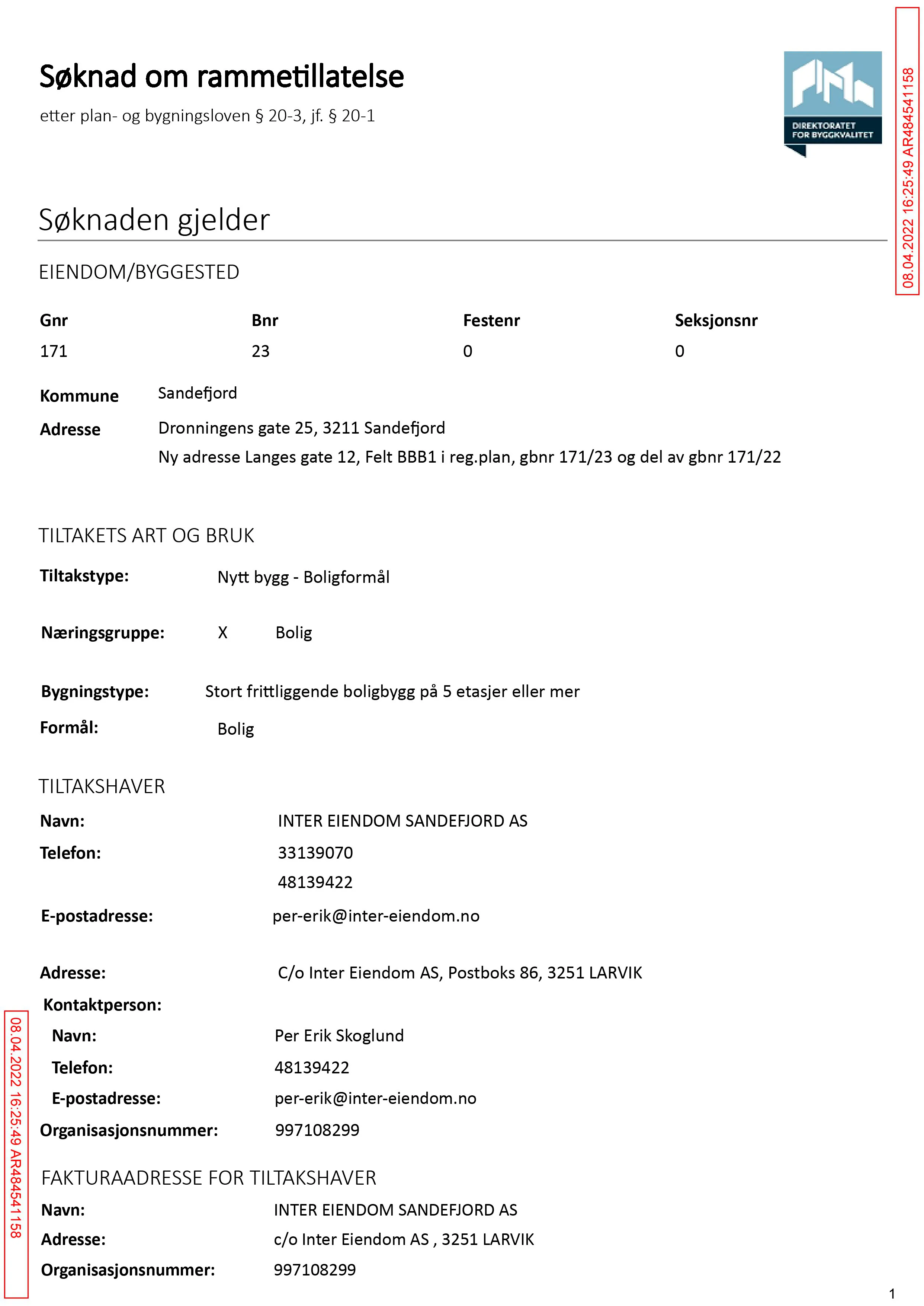 Søknad om rammetillatelse