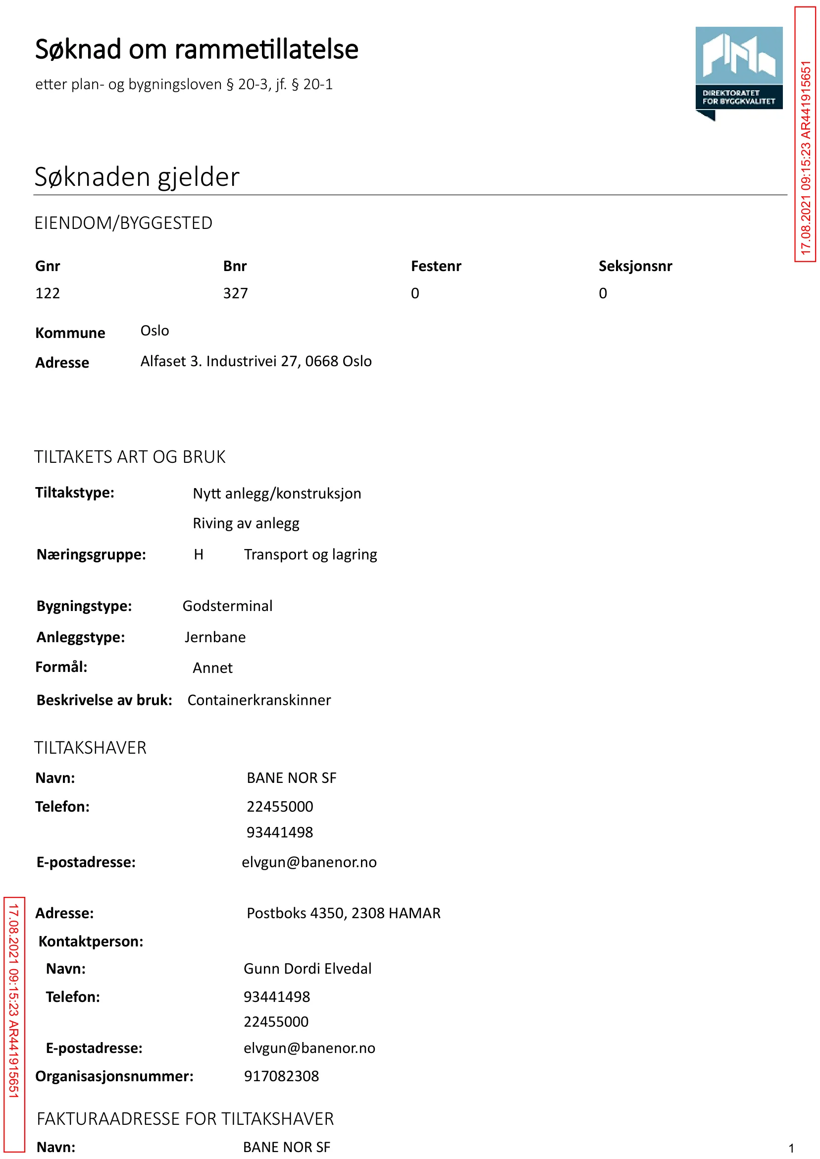 Søknad om rammetillatelse