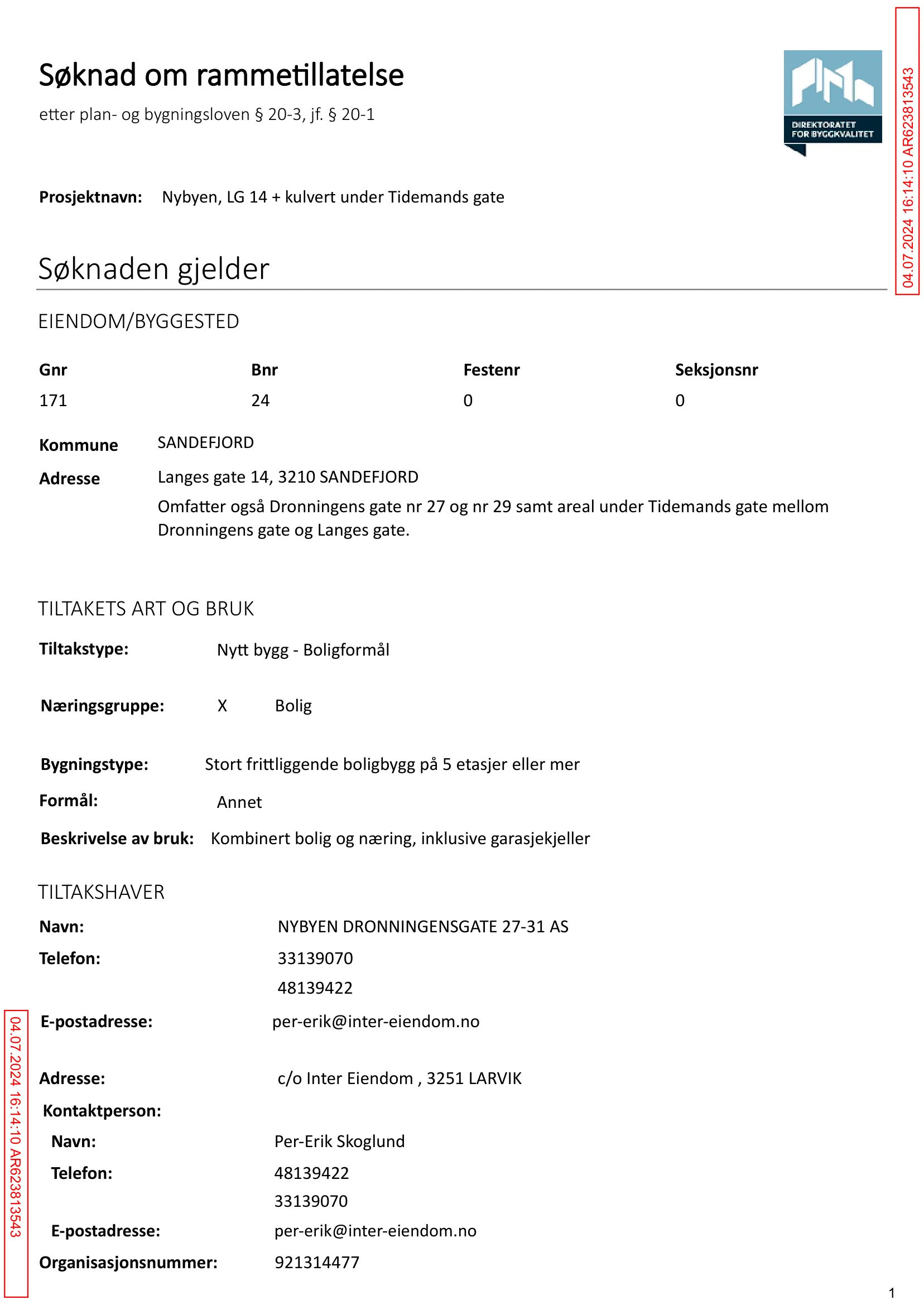 Søknad om rammetillatelse