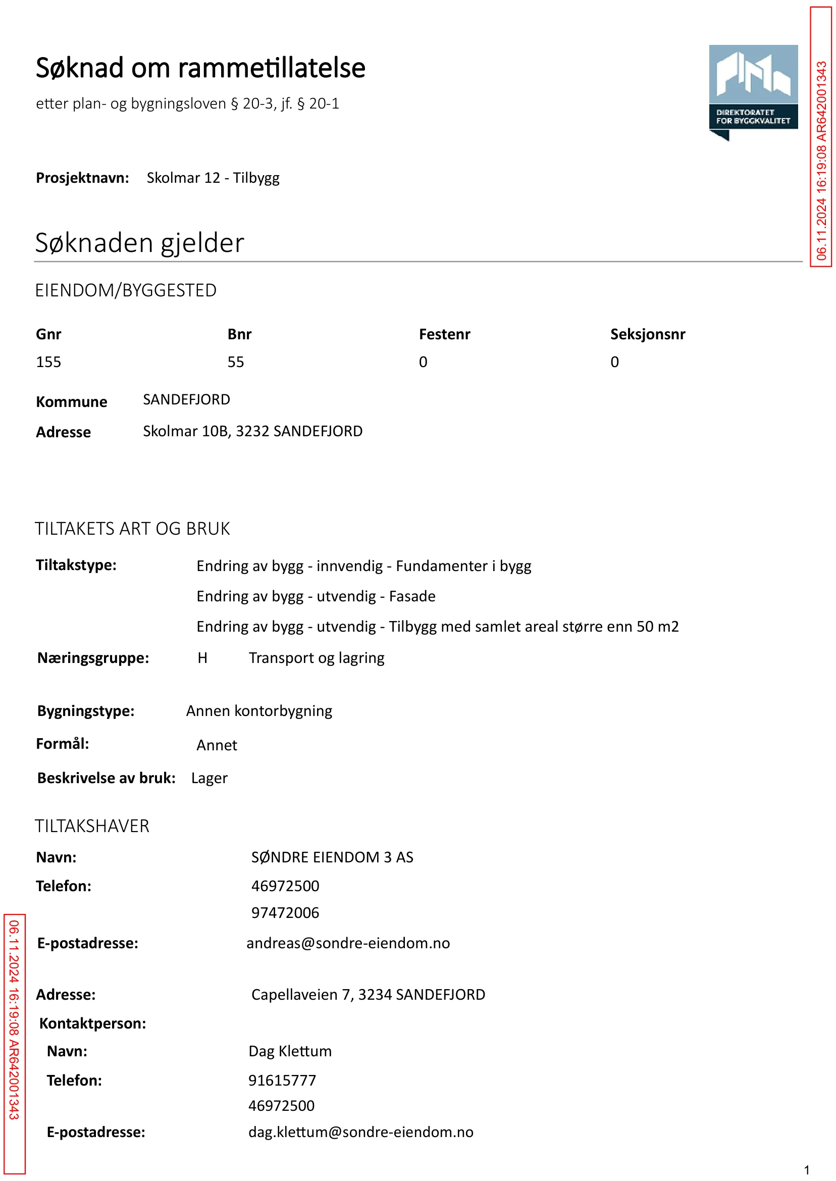 Søknad om rammetillatelse