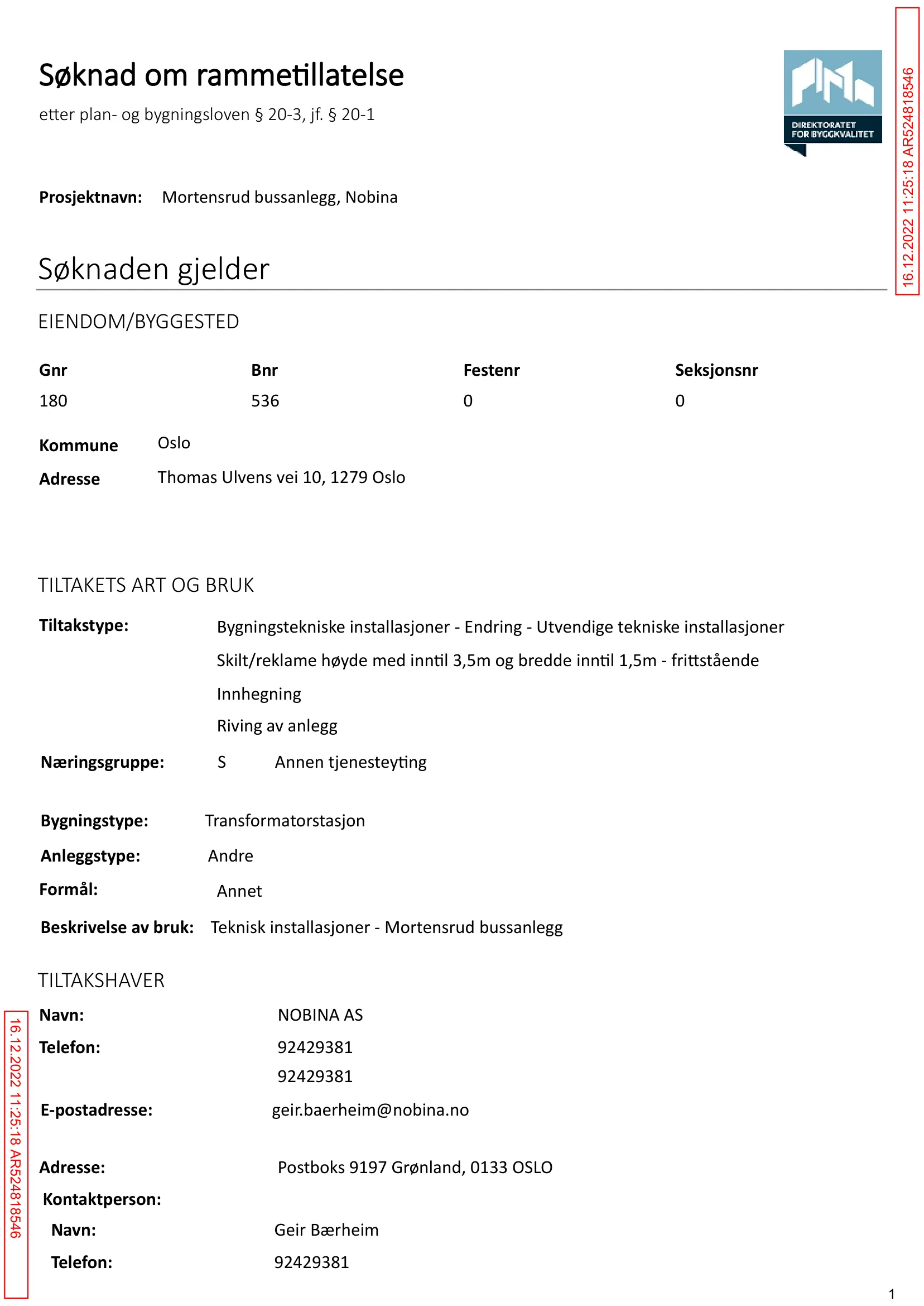 Søknad om rammetillatelse