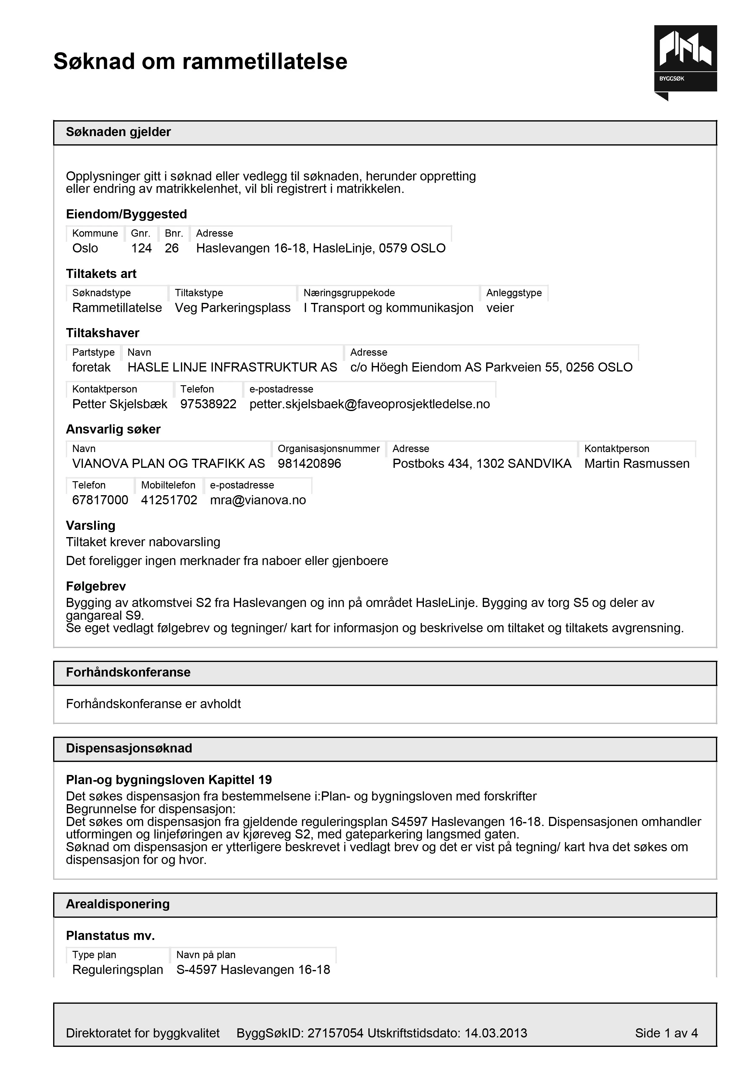 Søknad om rammetillatelse