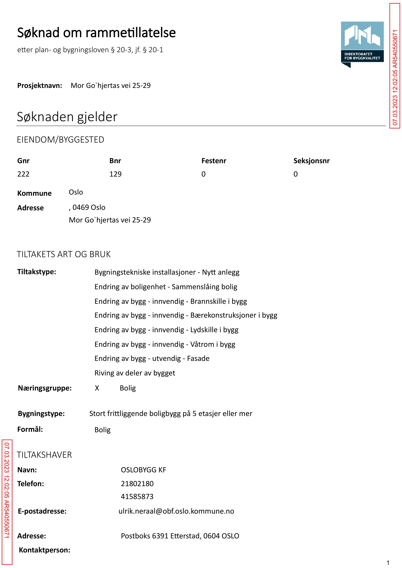 Søknad om rammetillatelse