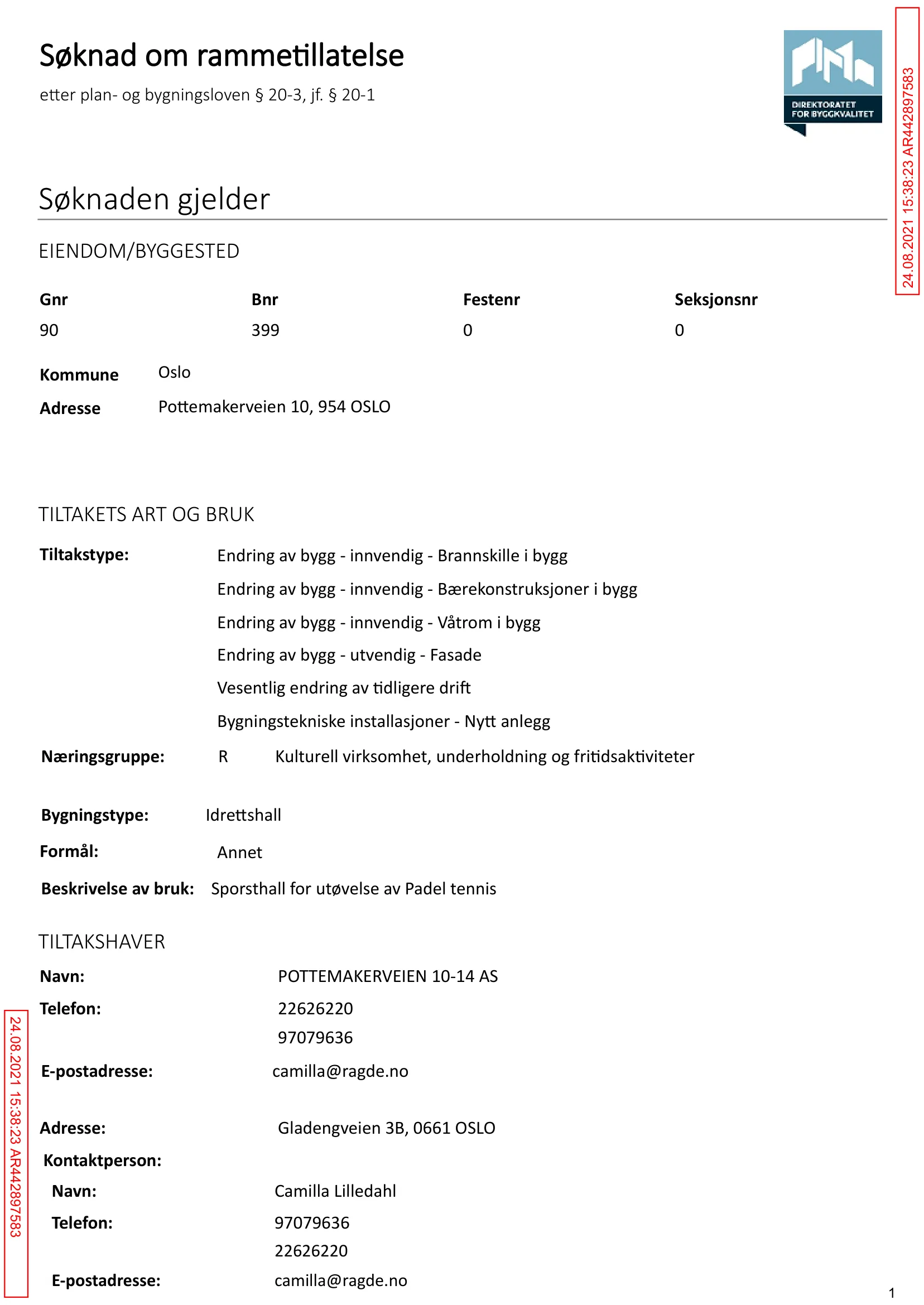 Søknad om rammetillatelse