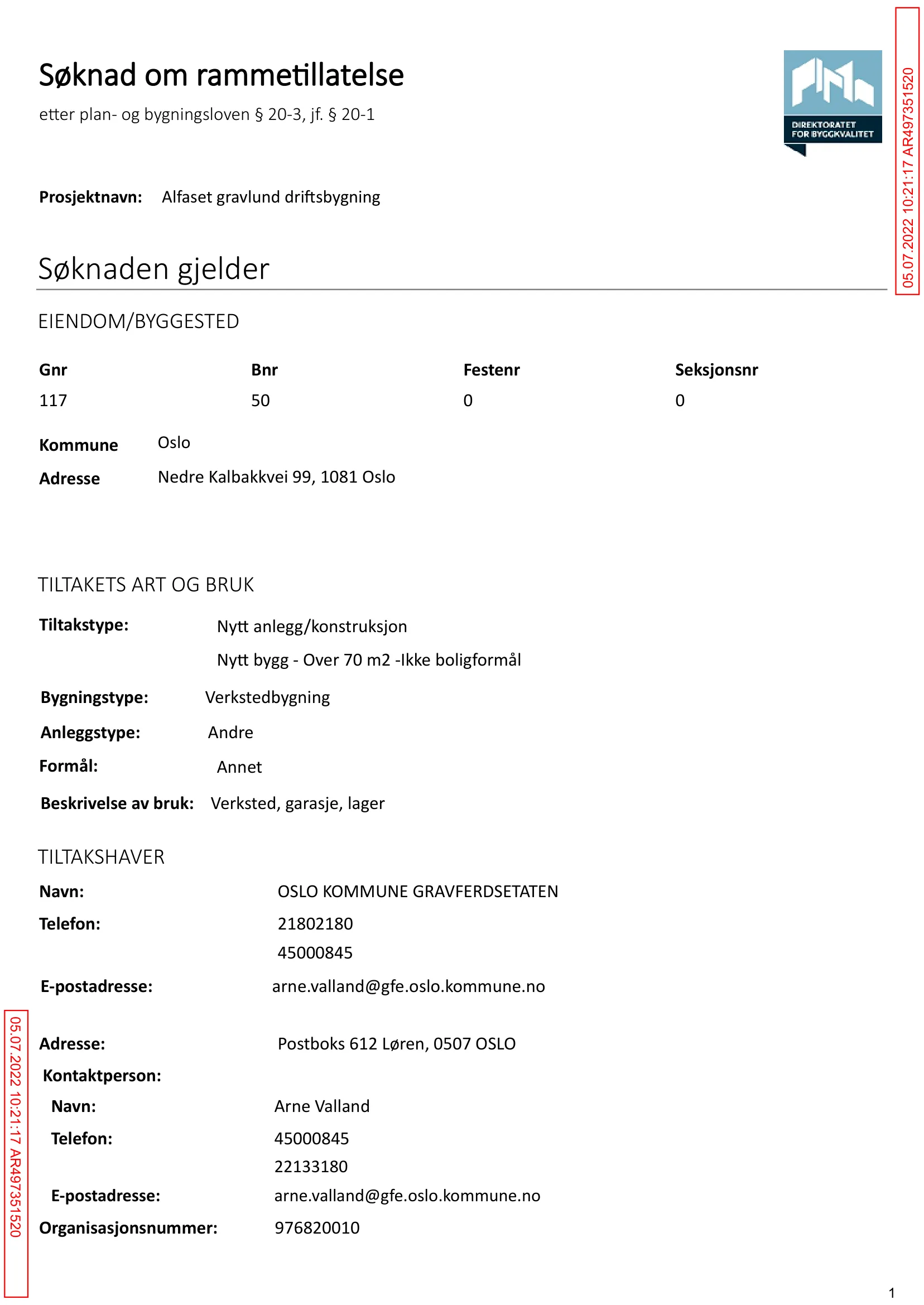 Søknad om rammetillatelse