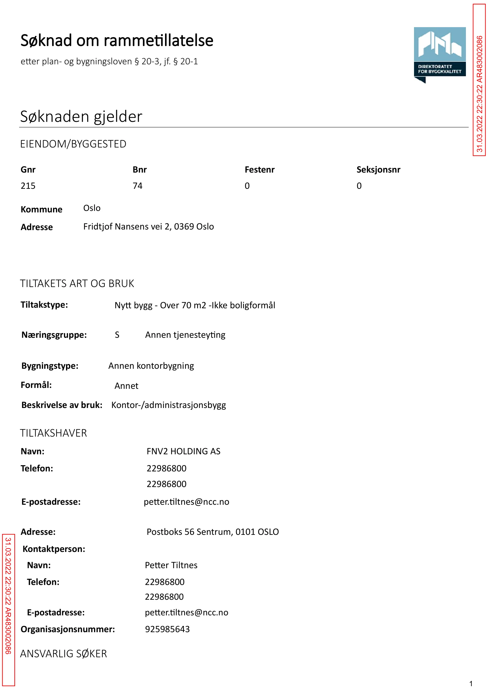 Søknad om rammetillatelse
