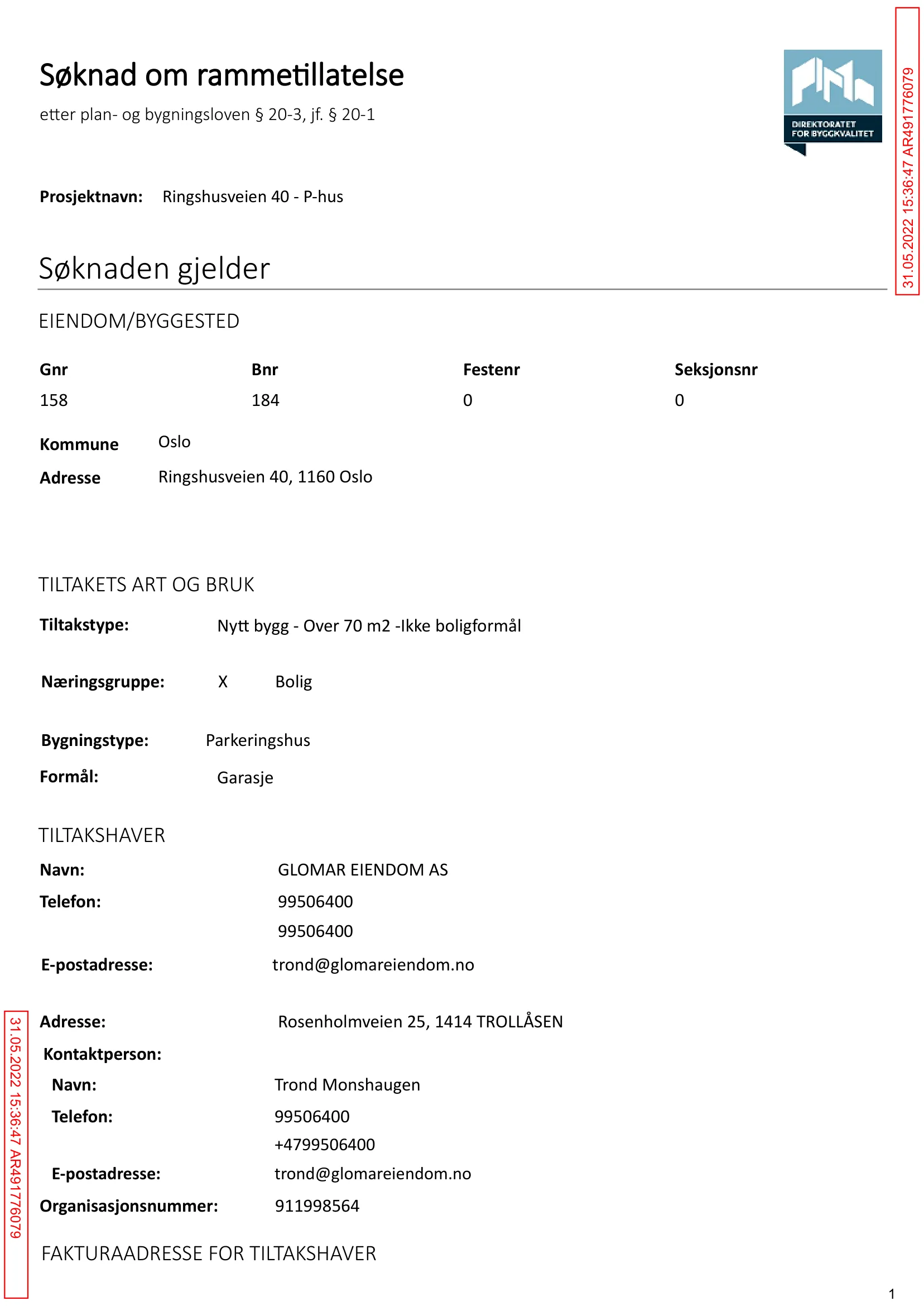 Søknad om rammetillatelse