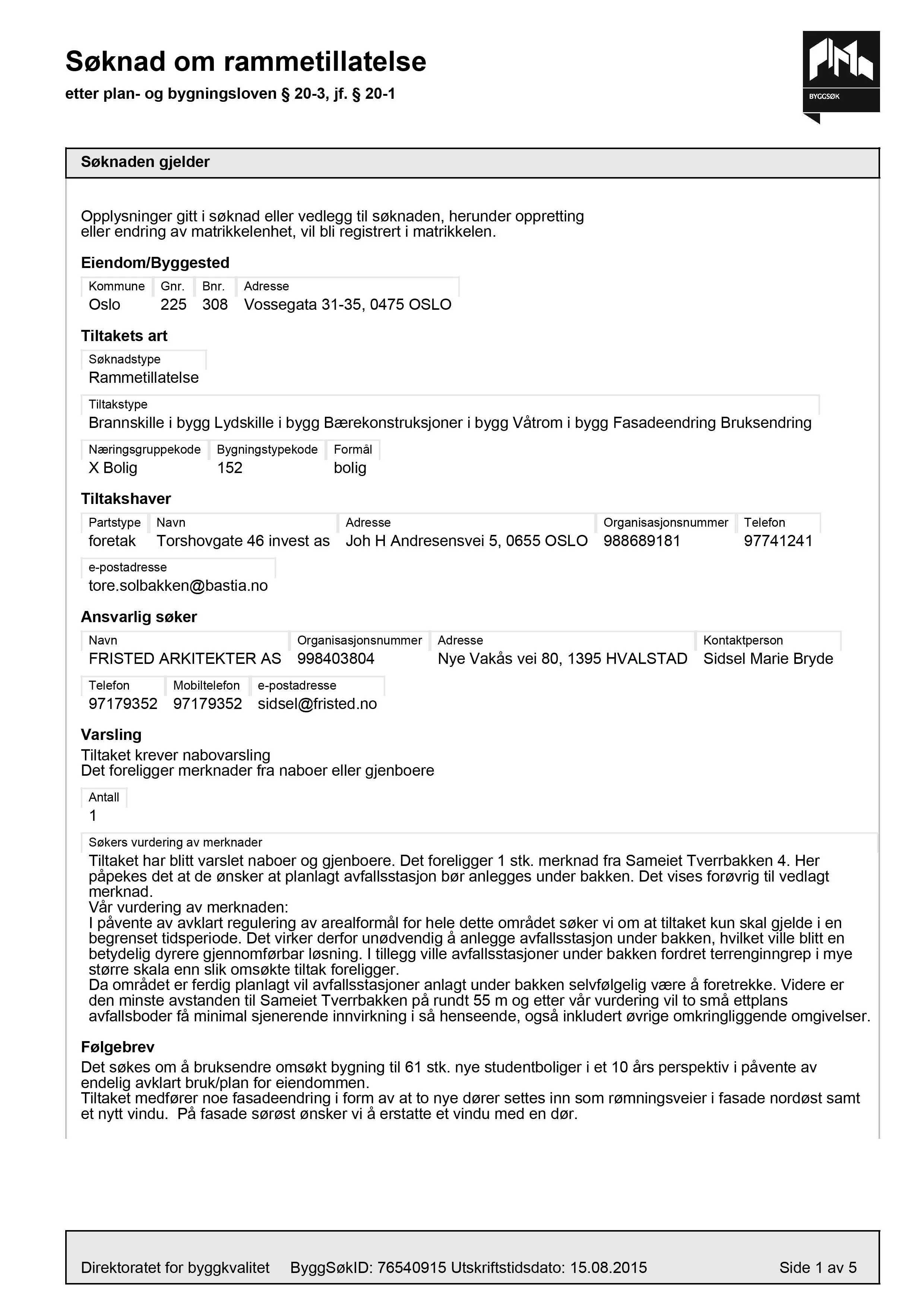 Søknad om rammetillatelse