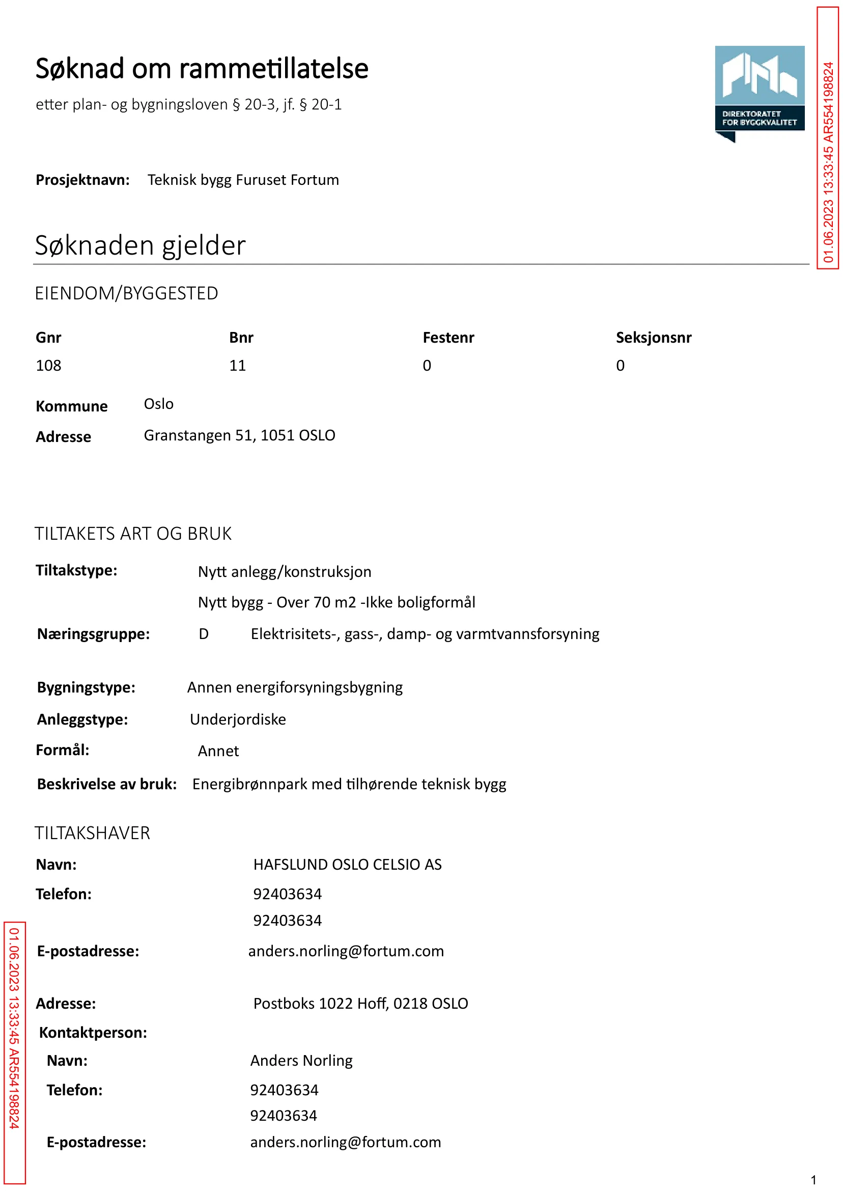 Søknad om rammetillatelse