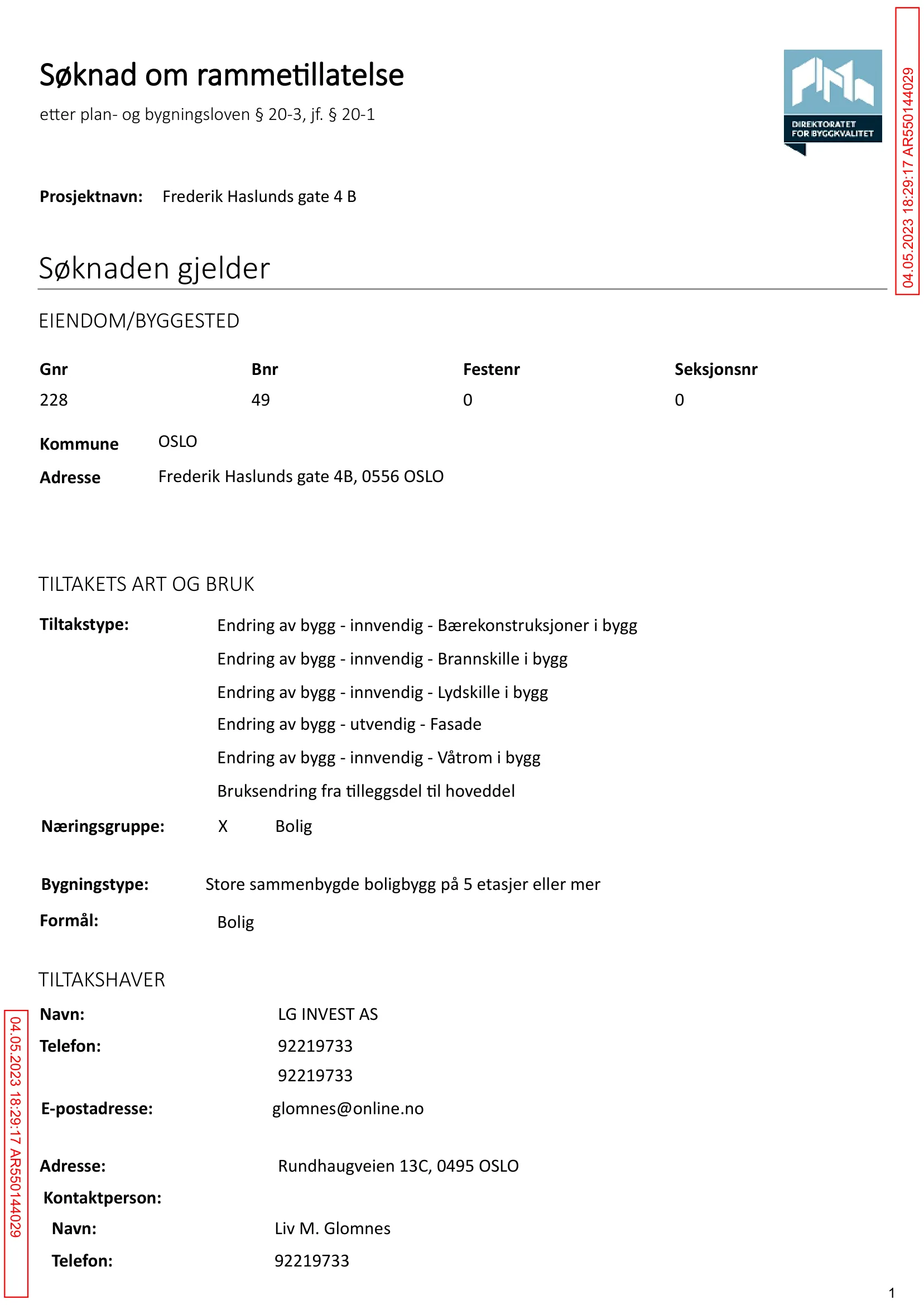 Søknad om rammetillatelse