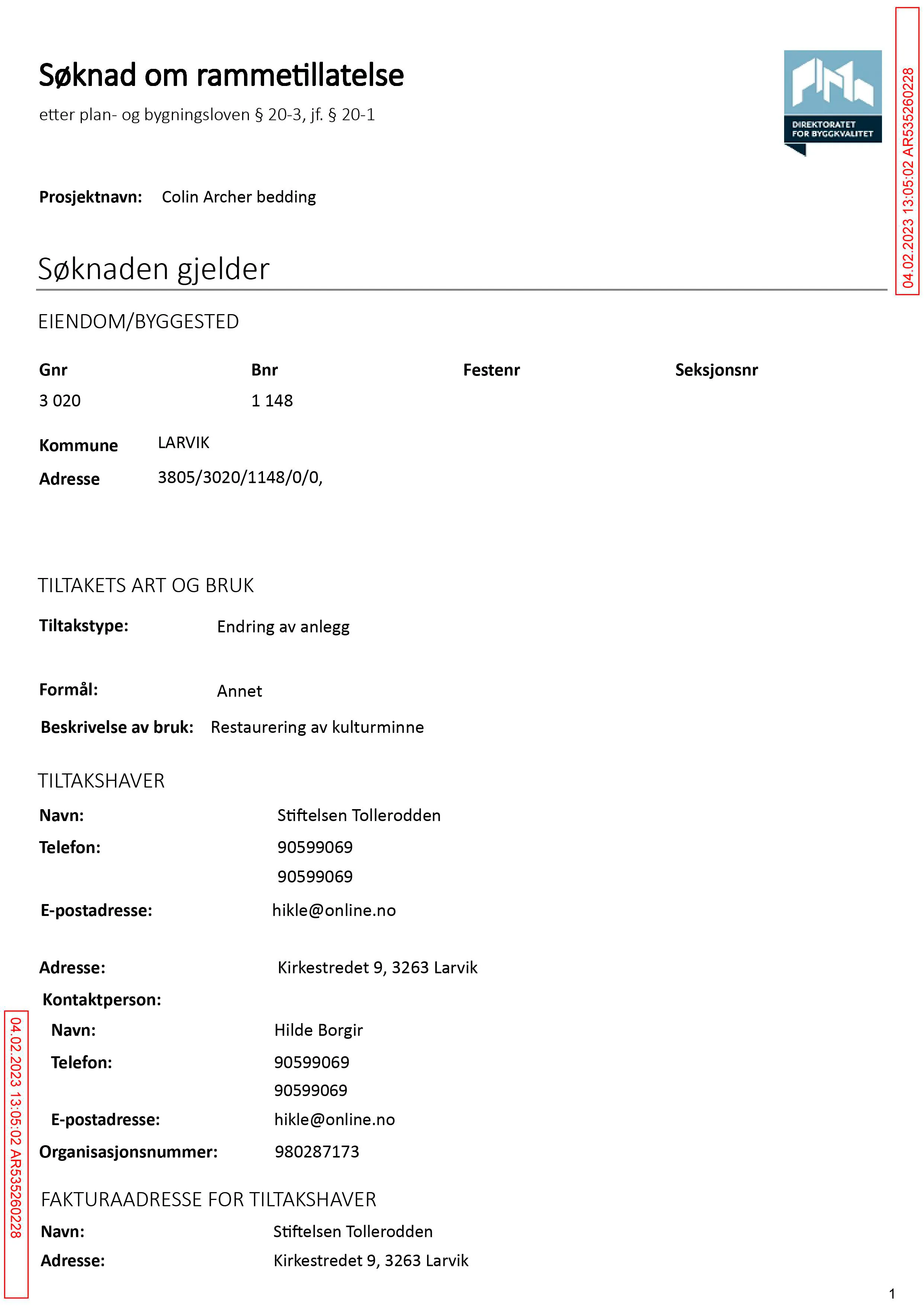 Søknad om rammetillatelse