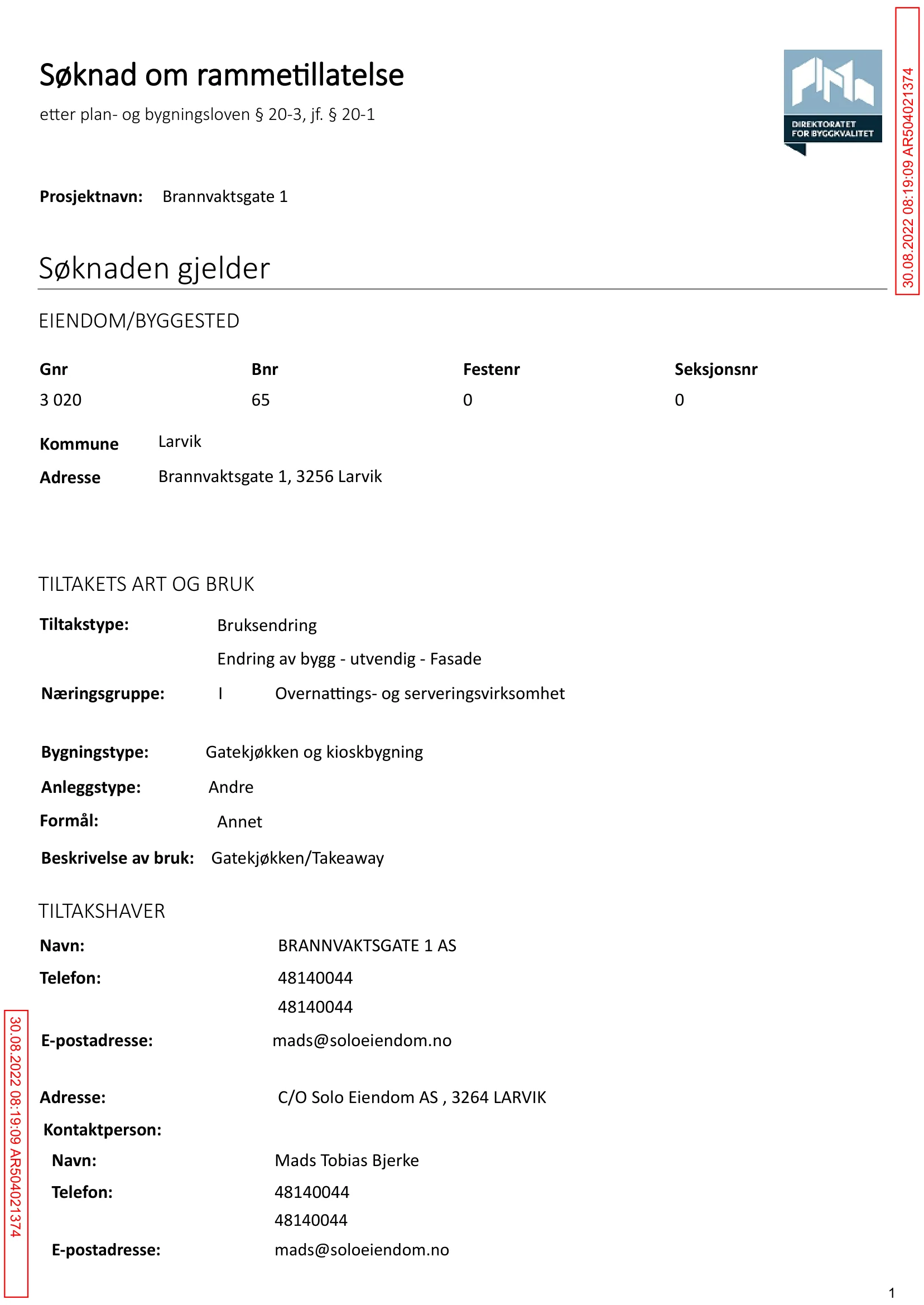 Søknad om rammetillatelse
