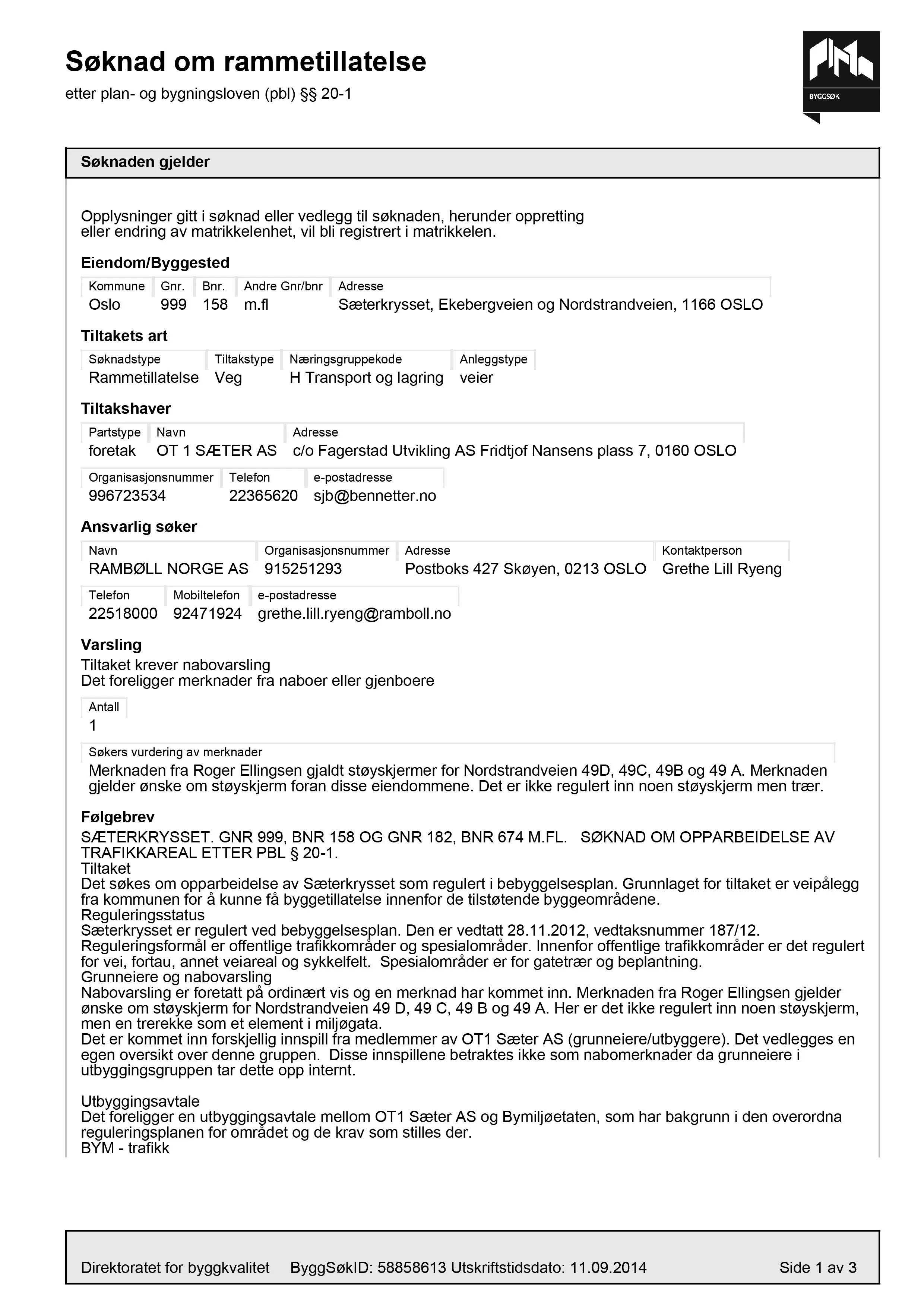 Søknad om rammetillatelse