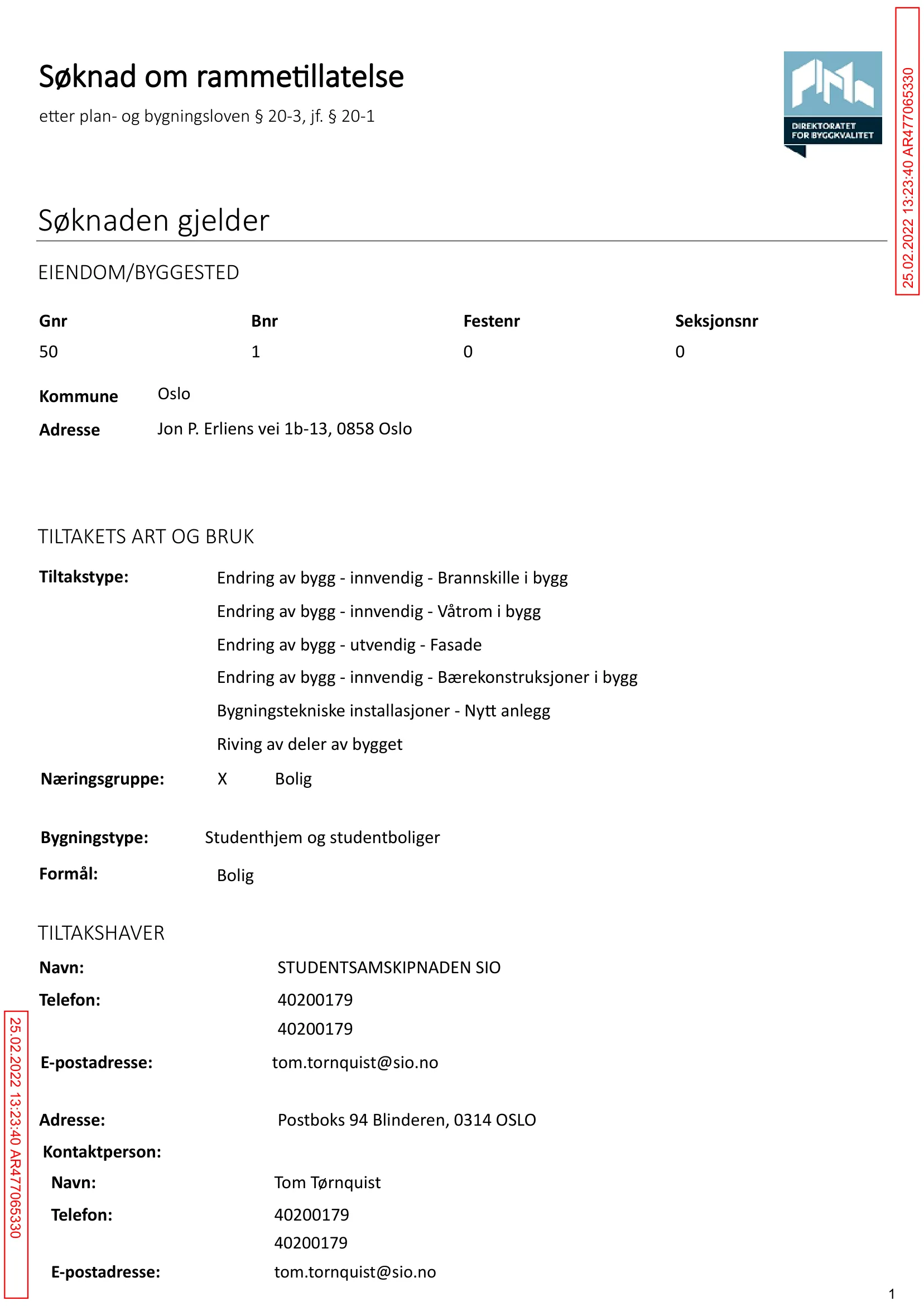 Søknad om rammetillatelse