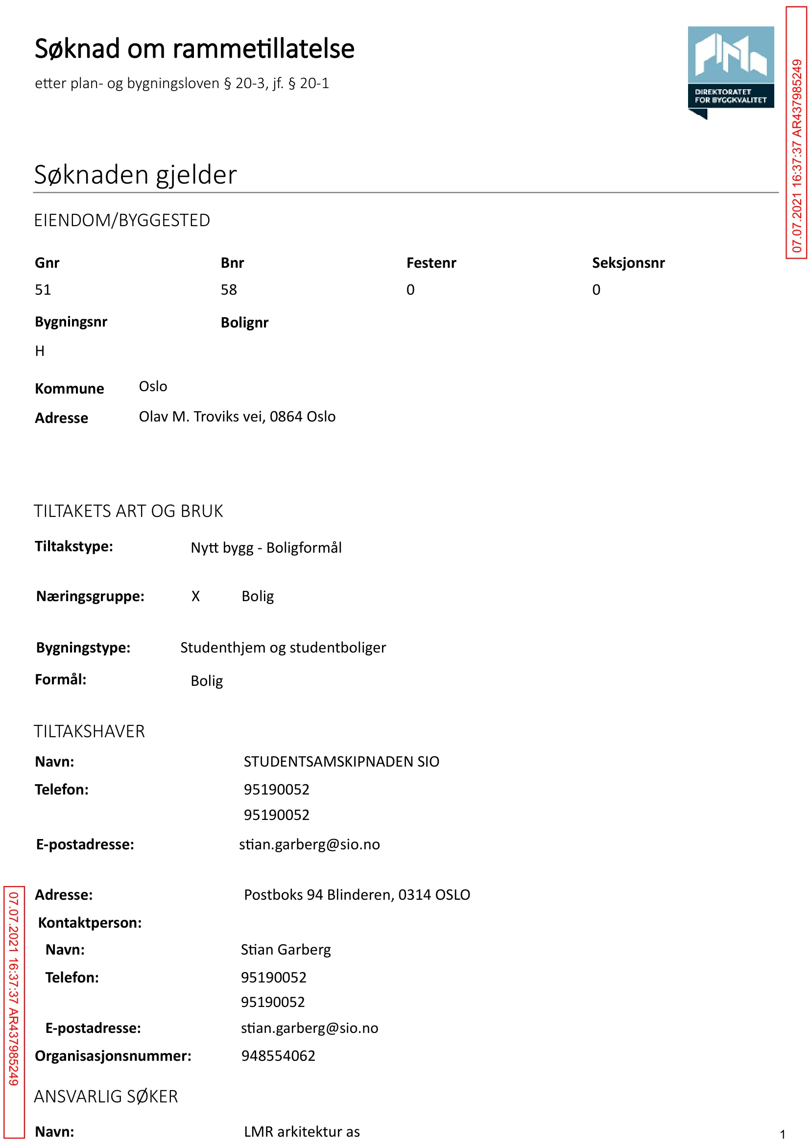 Søknad om rammetillatelse