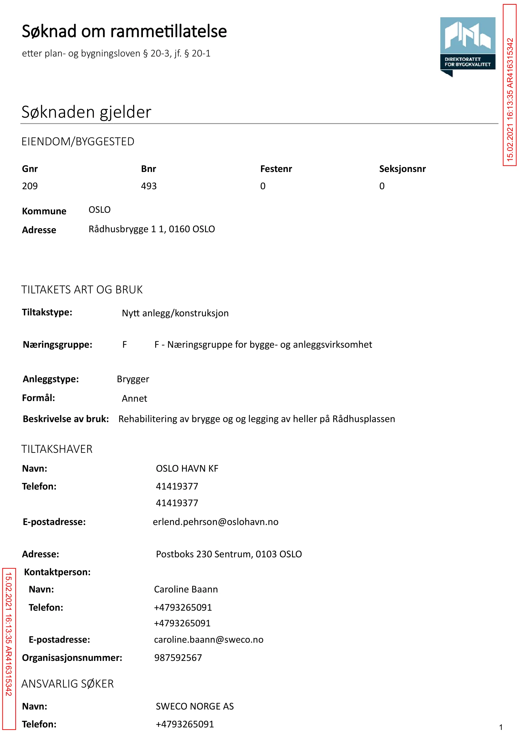 Søknad om rammetillatelse