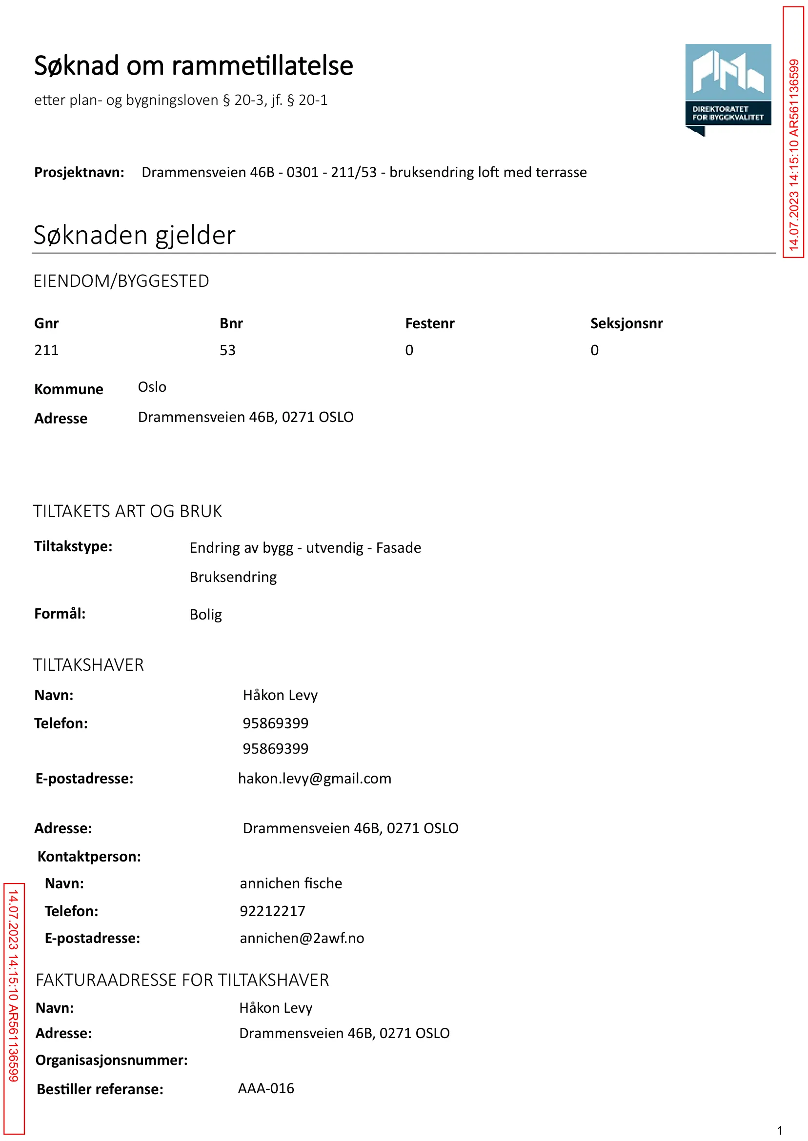 Søknad om rammetillatelse