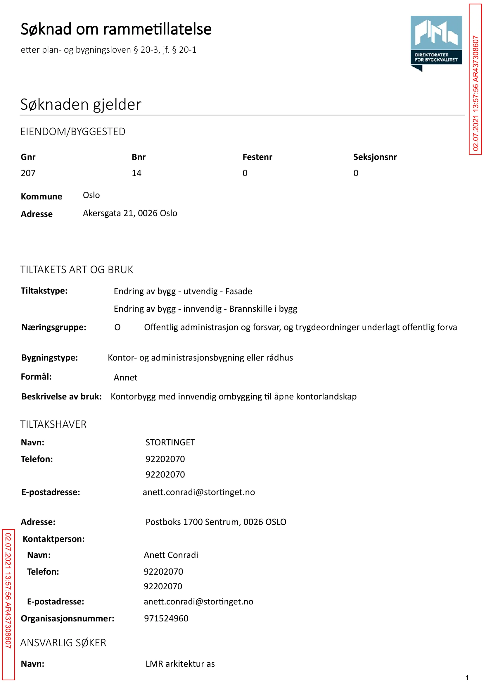 Søknad om rammetillatelse