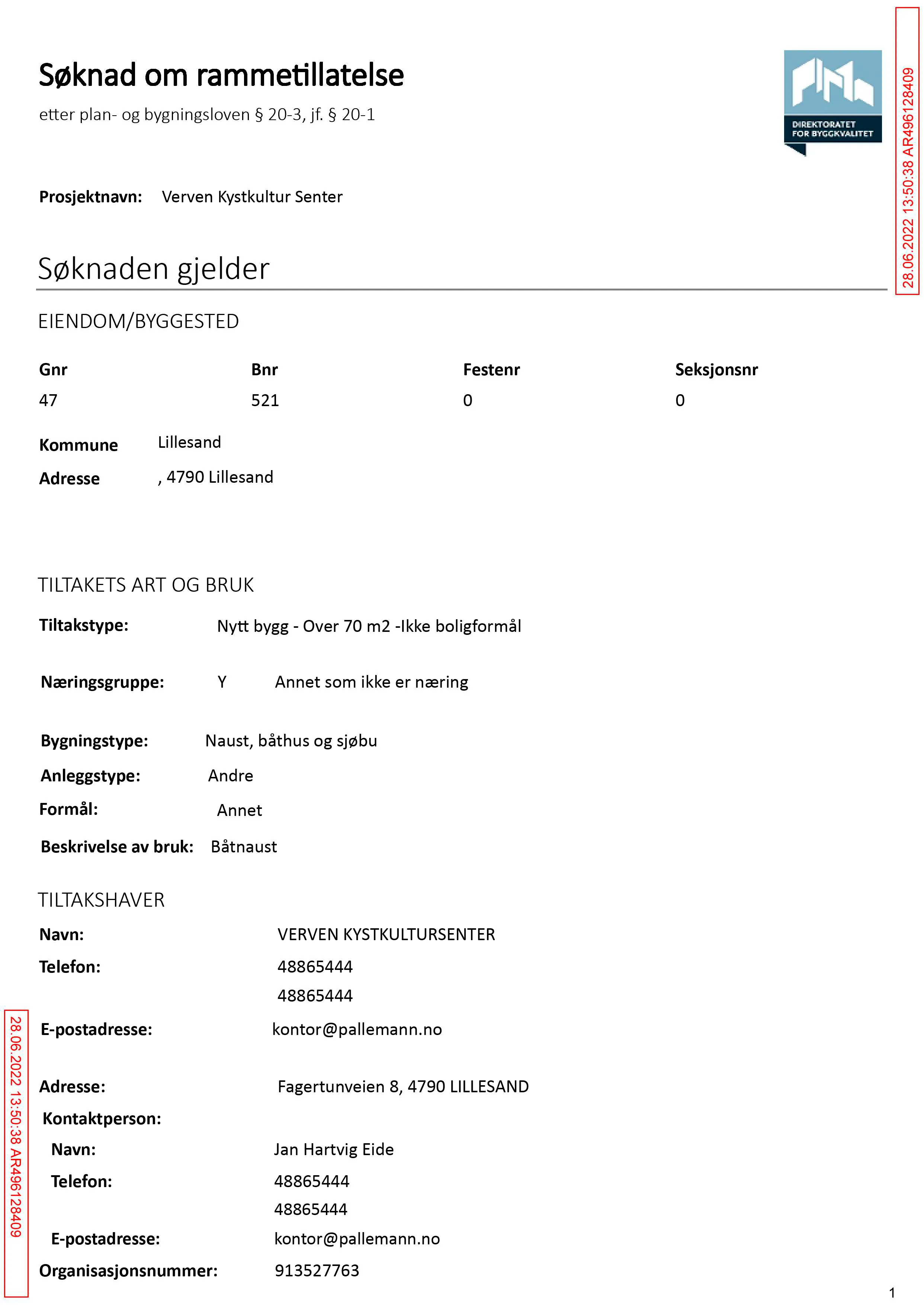 Søknad om rammetillatelse