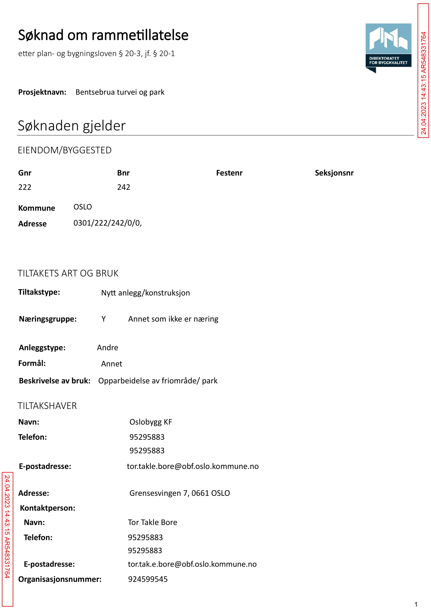 Søknad om rammetillatelse