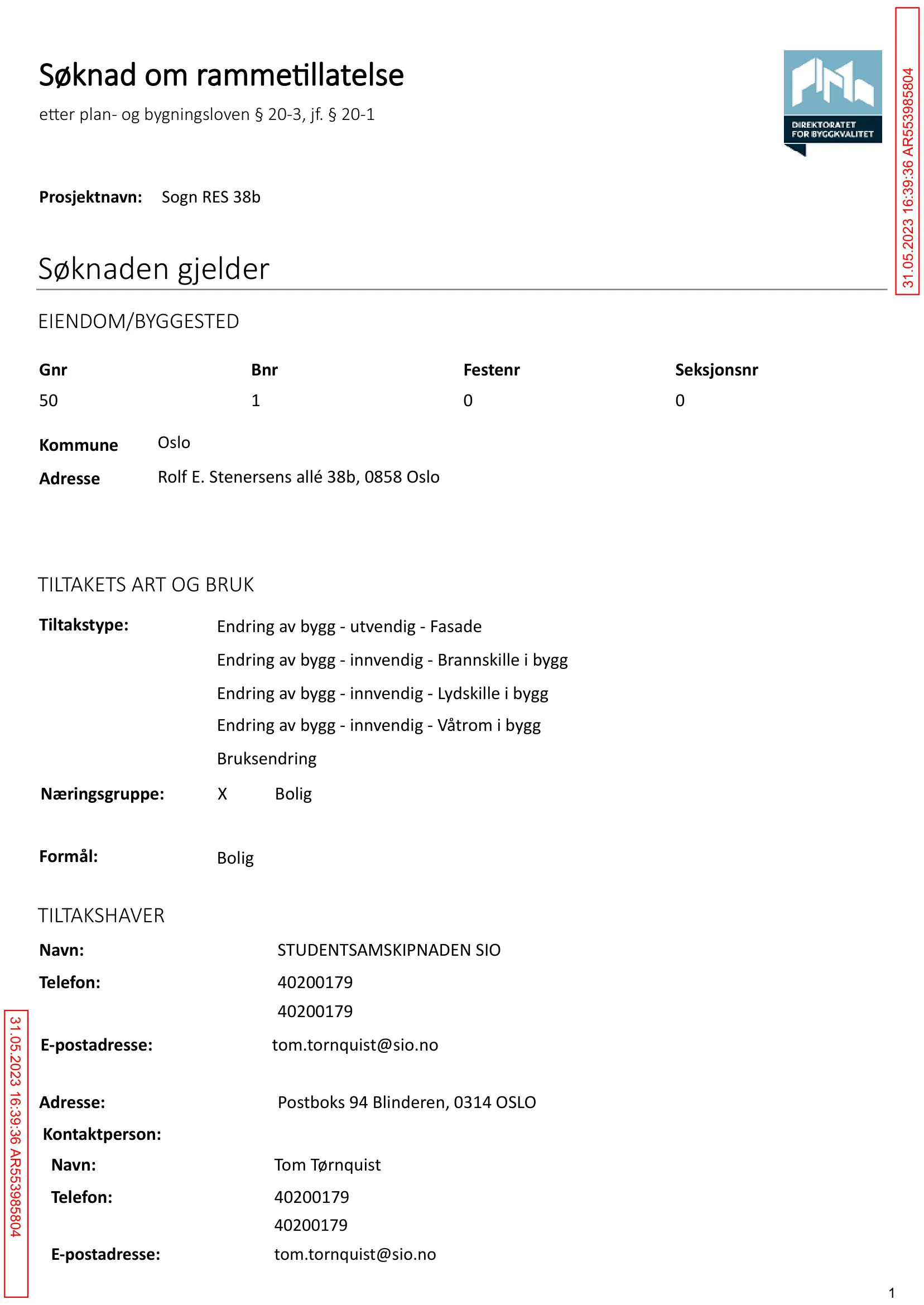 Søknad om rammetillatelse