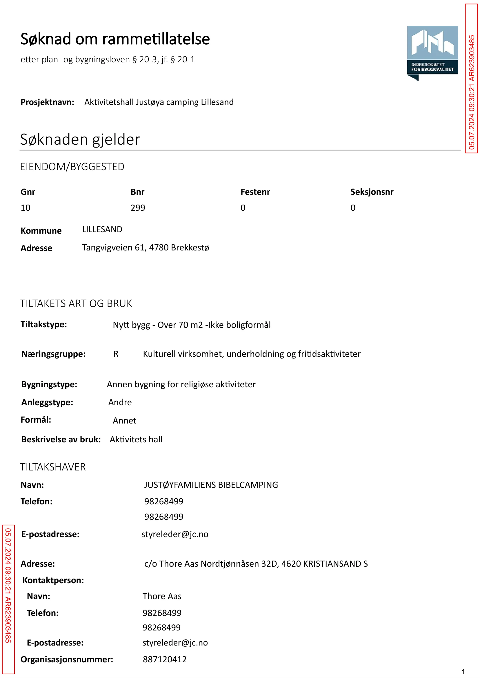 Søknad om rammetillatelse