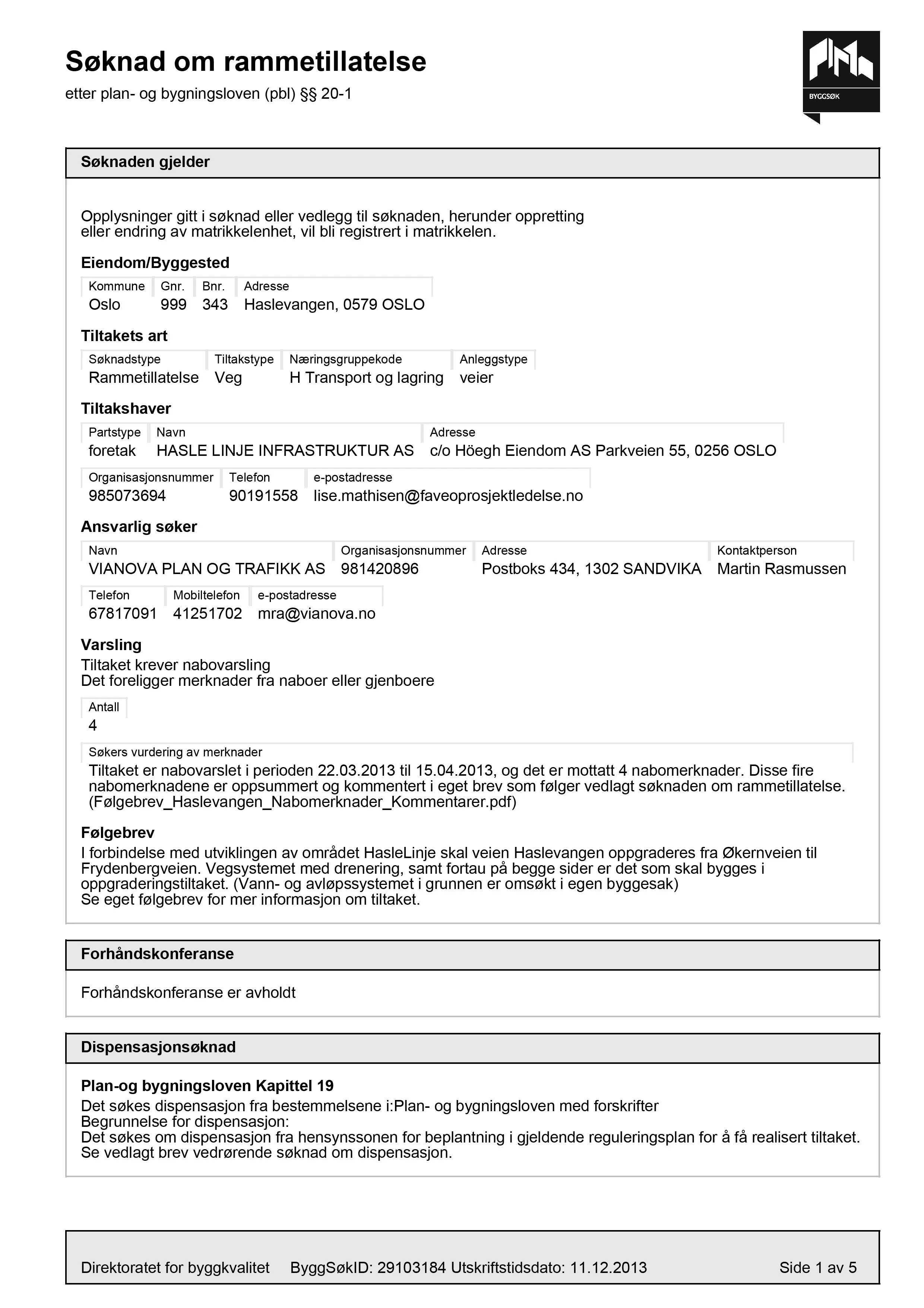 Søknad om rammetillatelse