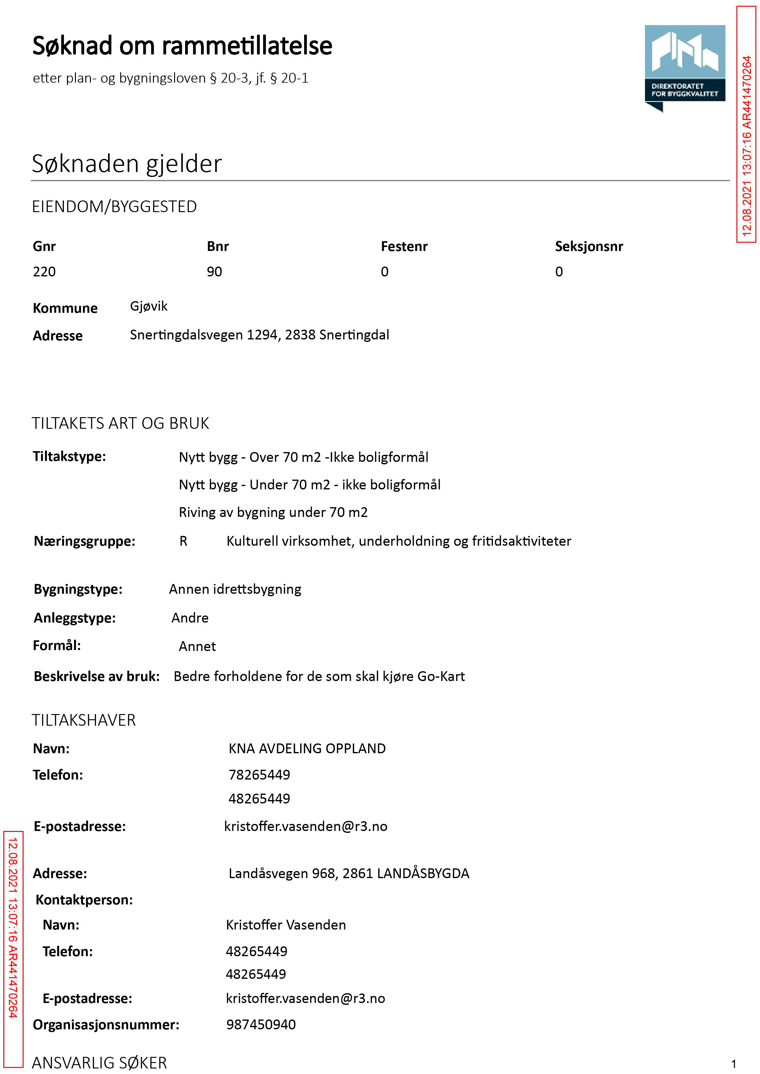 Søknad om rammetillatelse