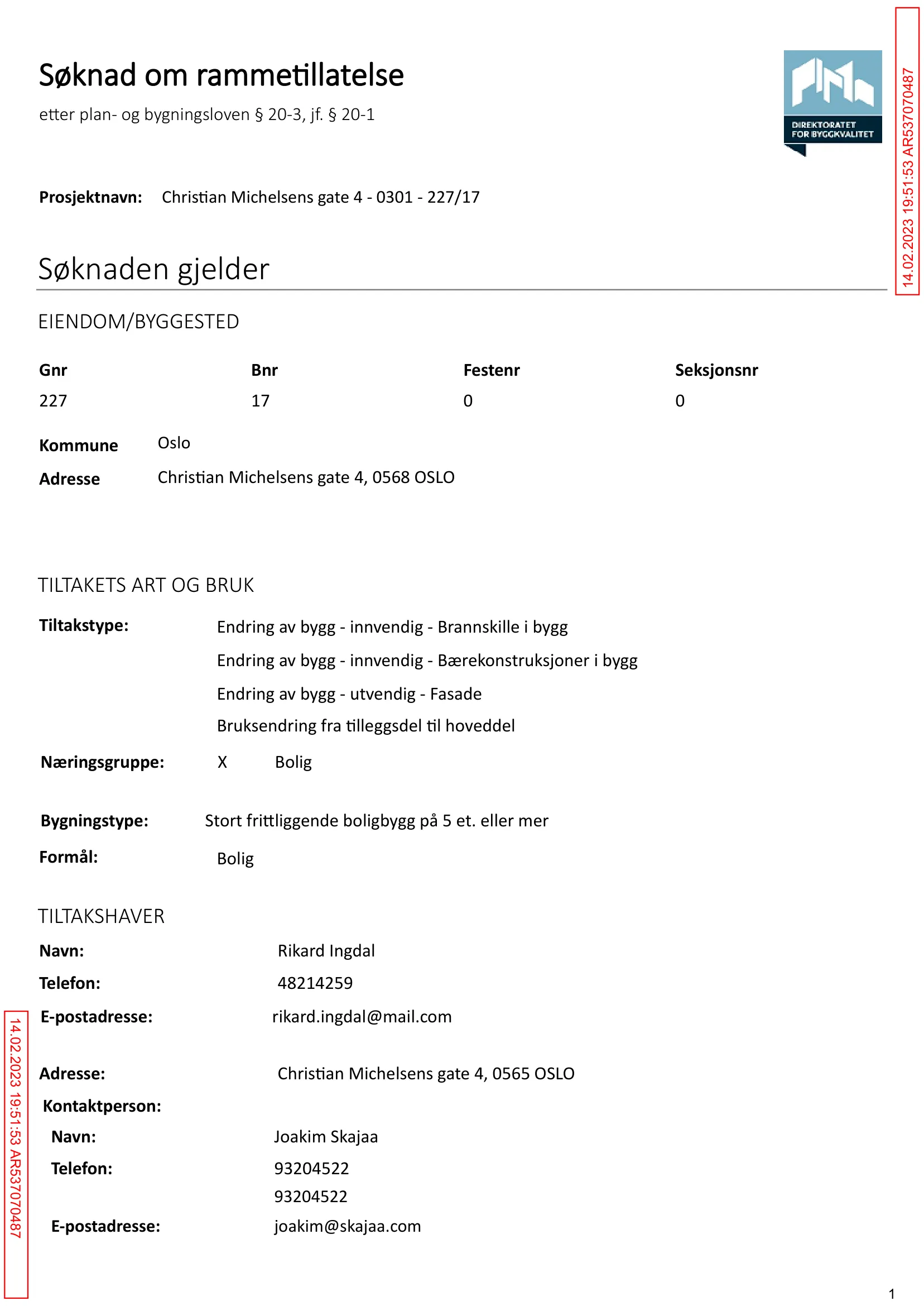 Søknad om rammetillatelse