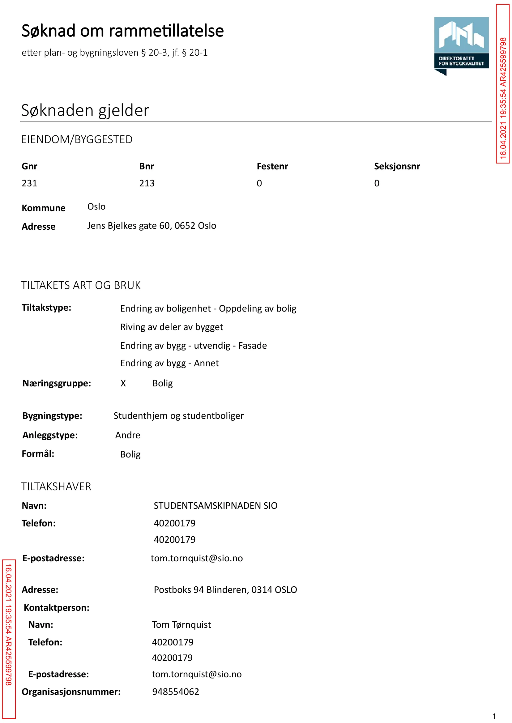 Søknad om rammetillatelse