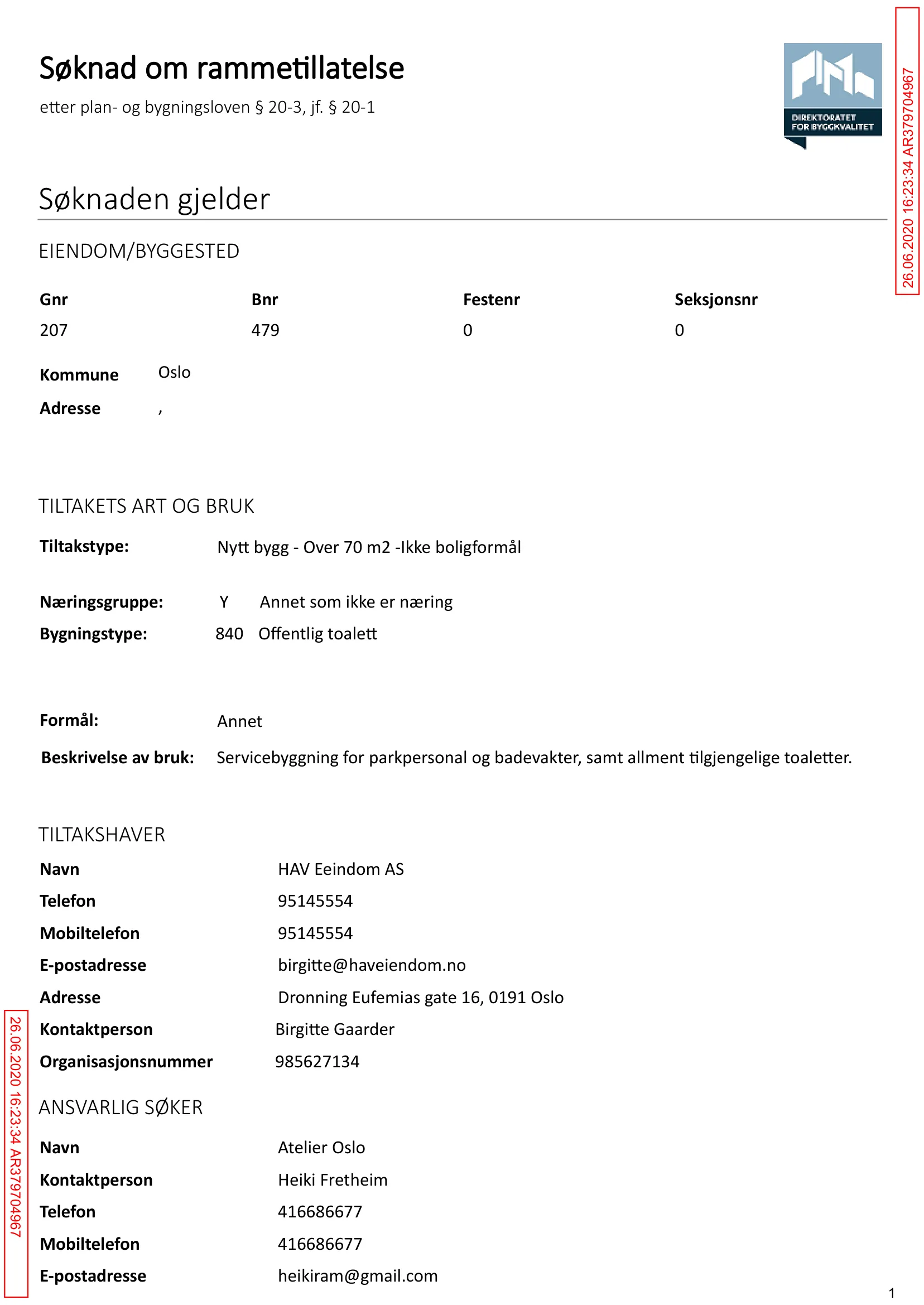Søknad om rammetillatelse