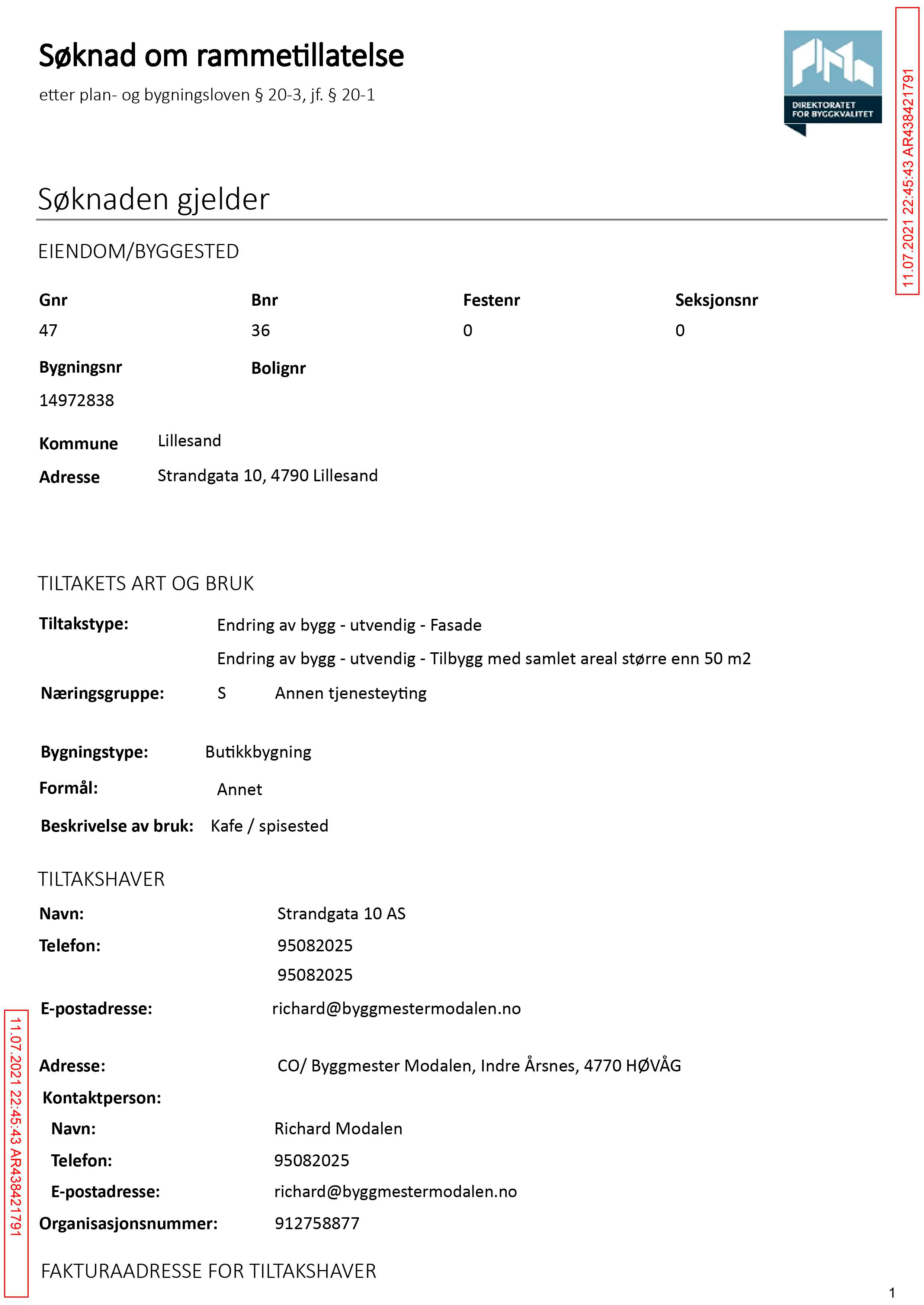 Søknad om rammetillatelse