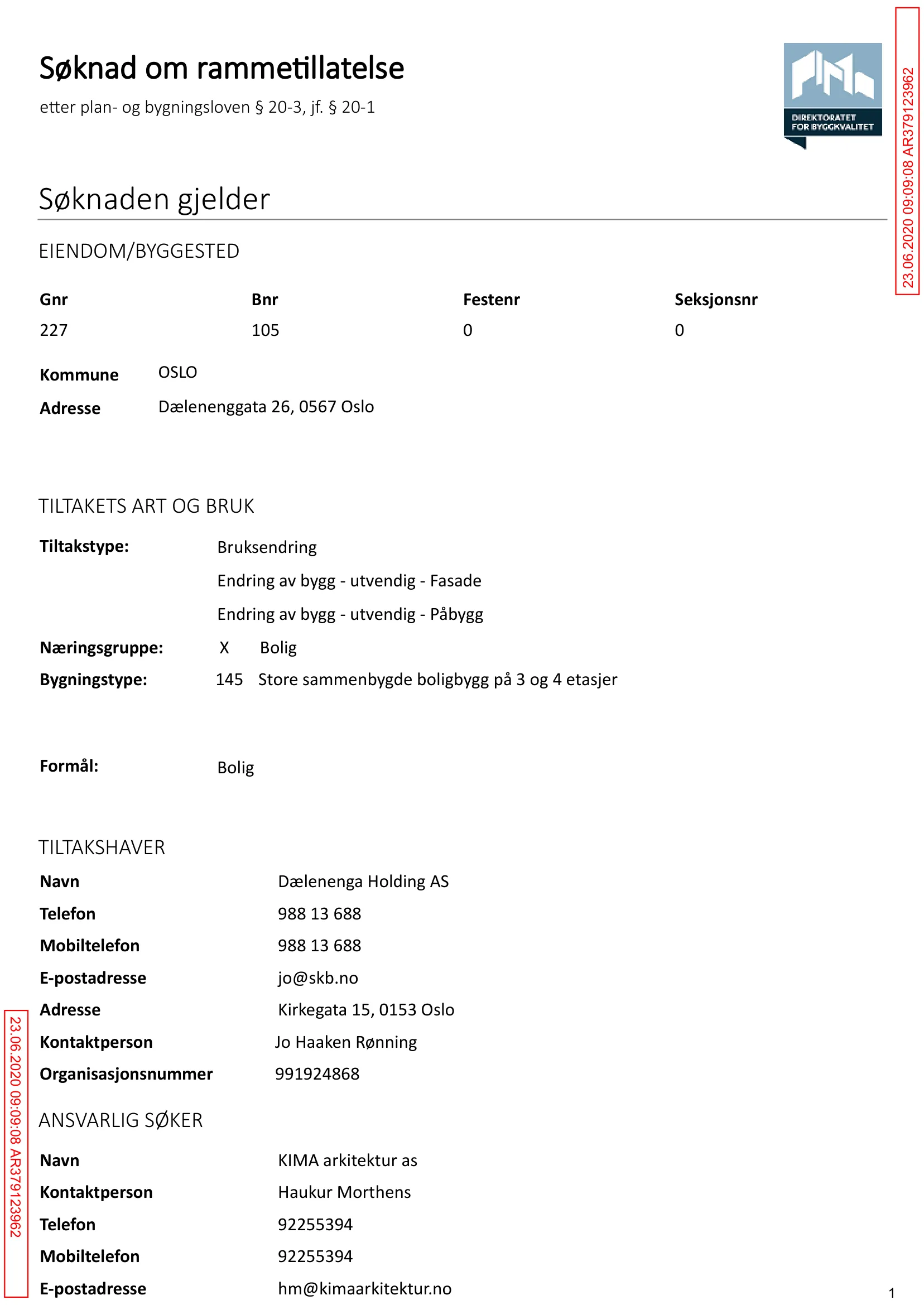 Søknad om rammetillatelse