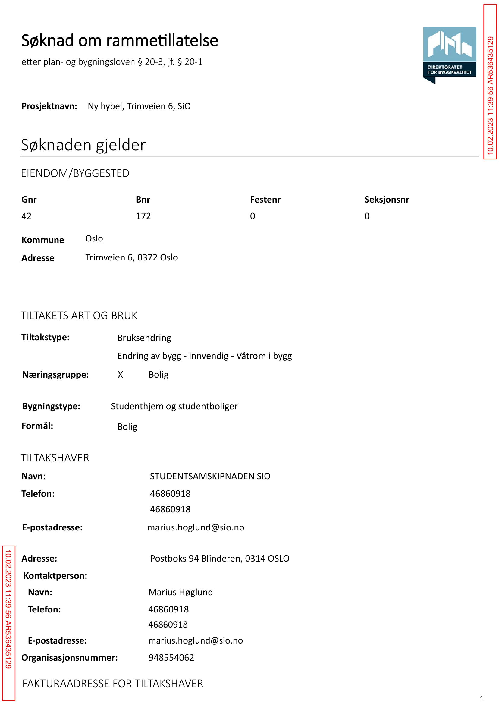 Søknad om rammetillatelse