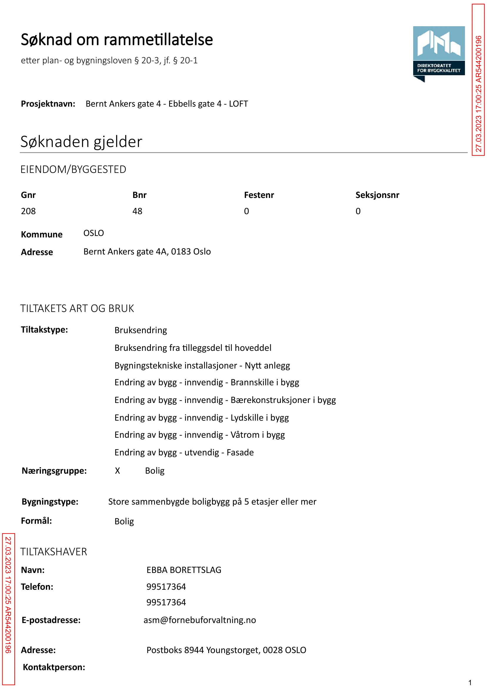 Søknad om rammetillatelse