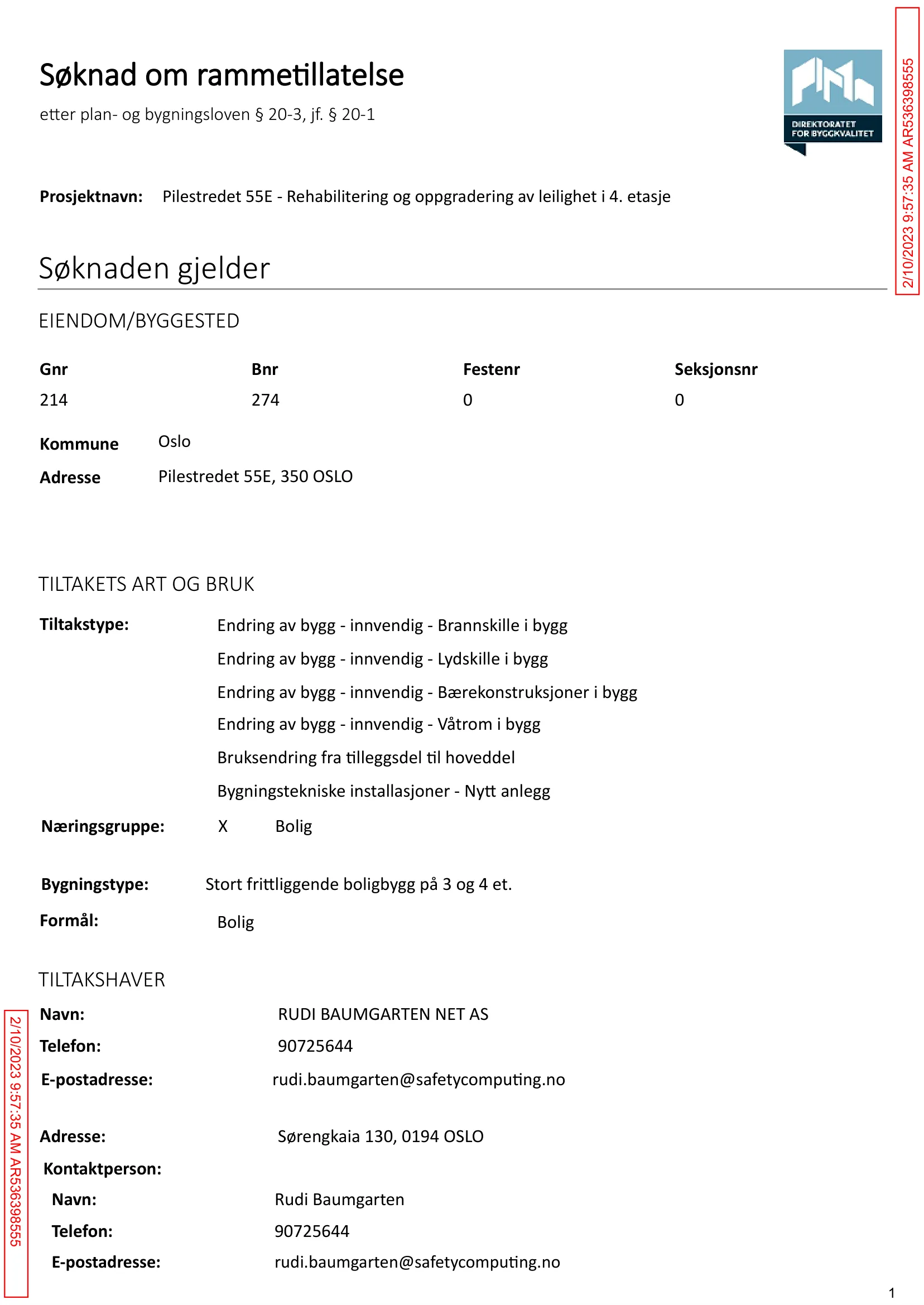 Søknad om rammetillatelse
