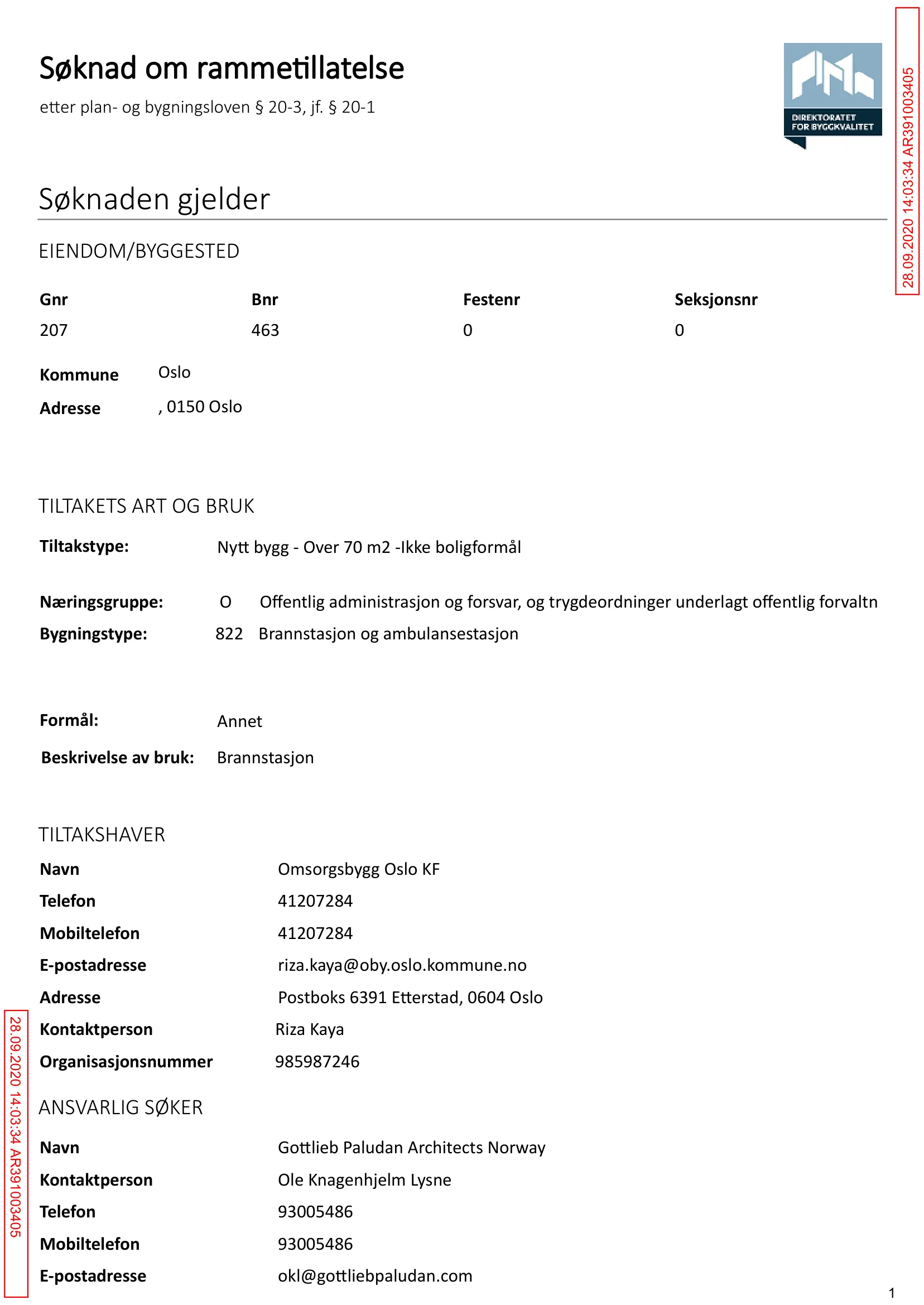 Søknad om rammetillatelse