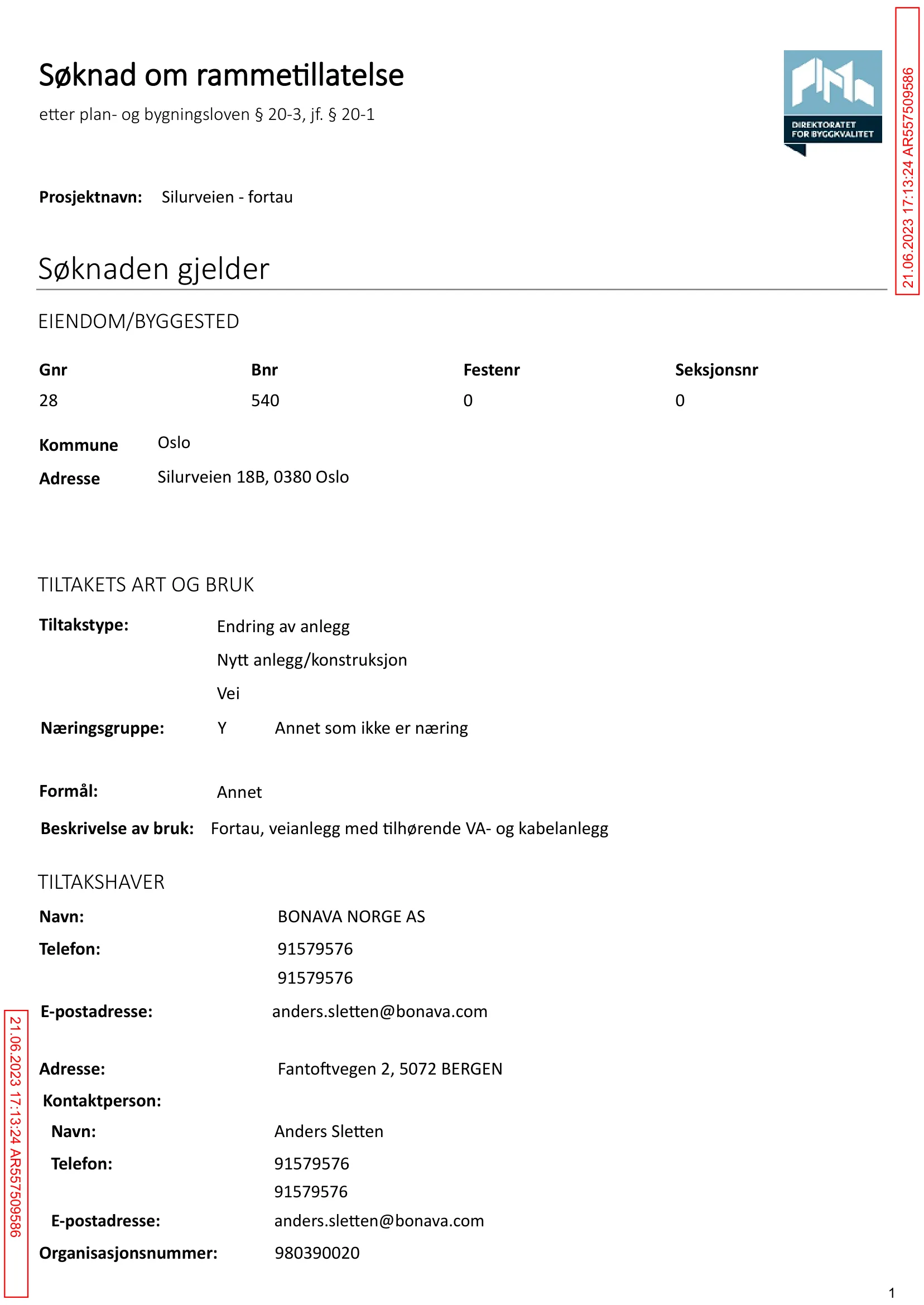 Søknad om rammetillatelse